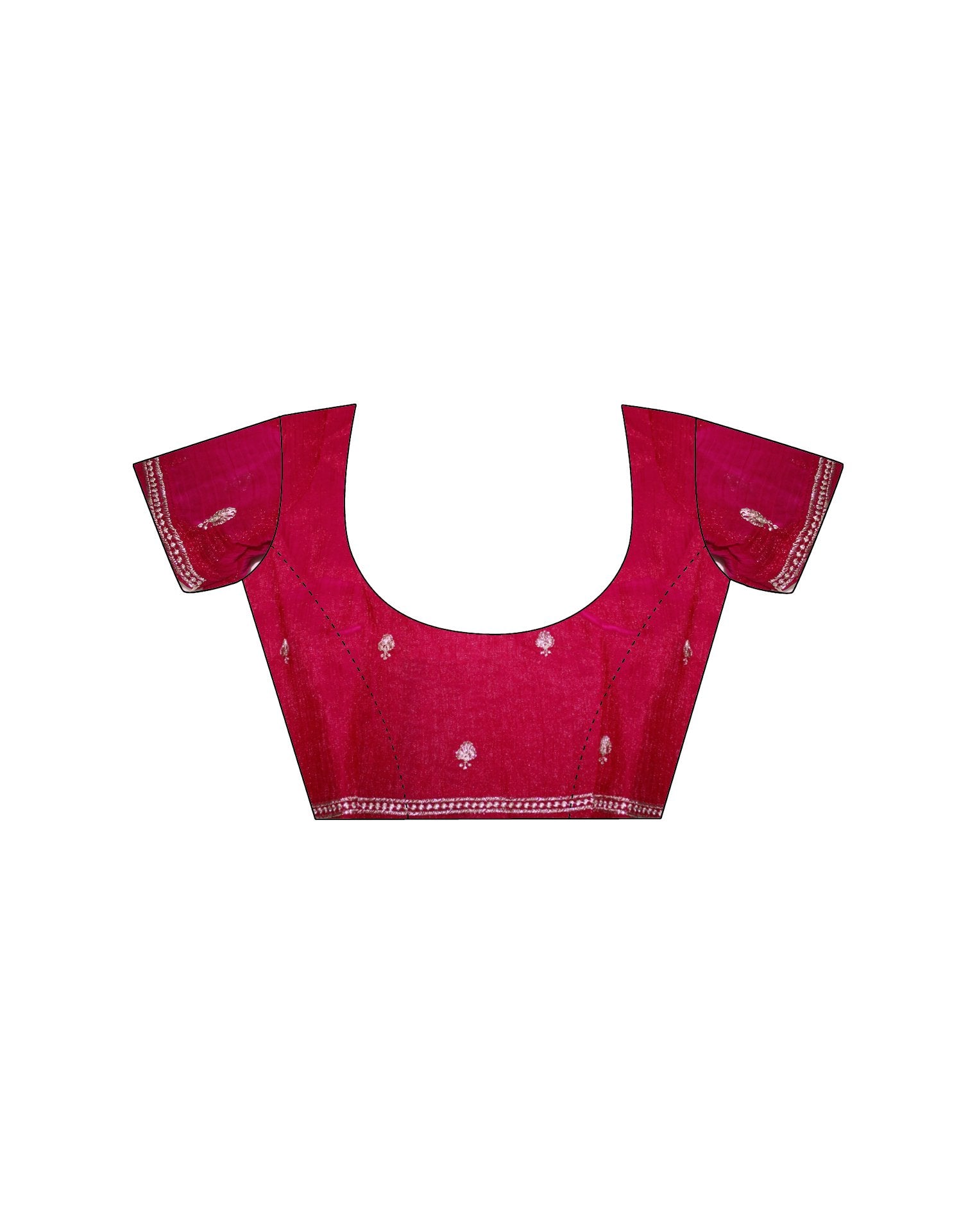Red Chiffon Embroidery Saree