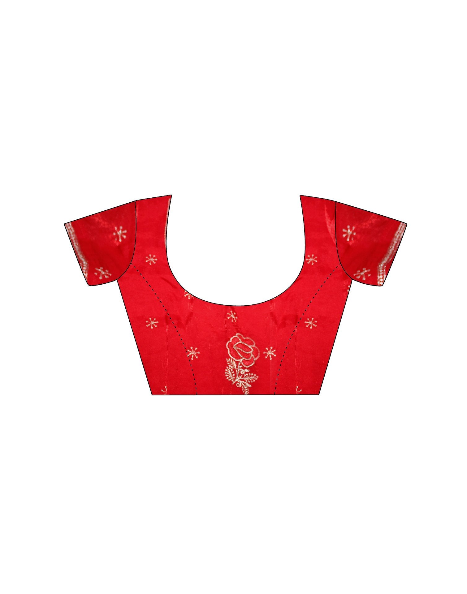 Red Tissue Silk Embroidery Saree
