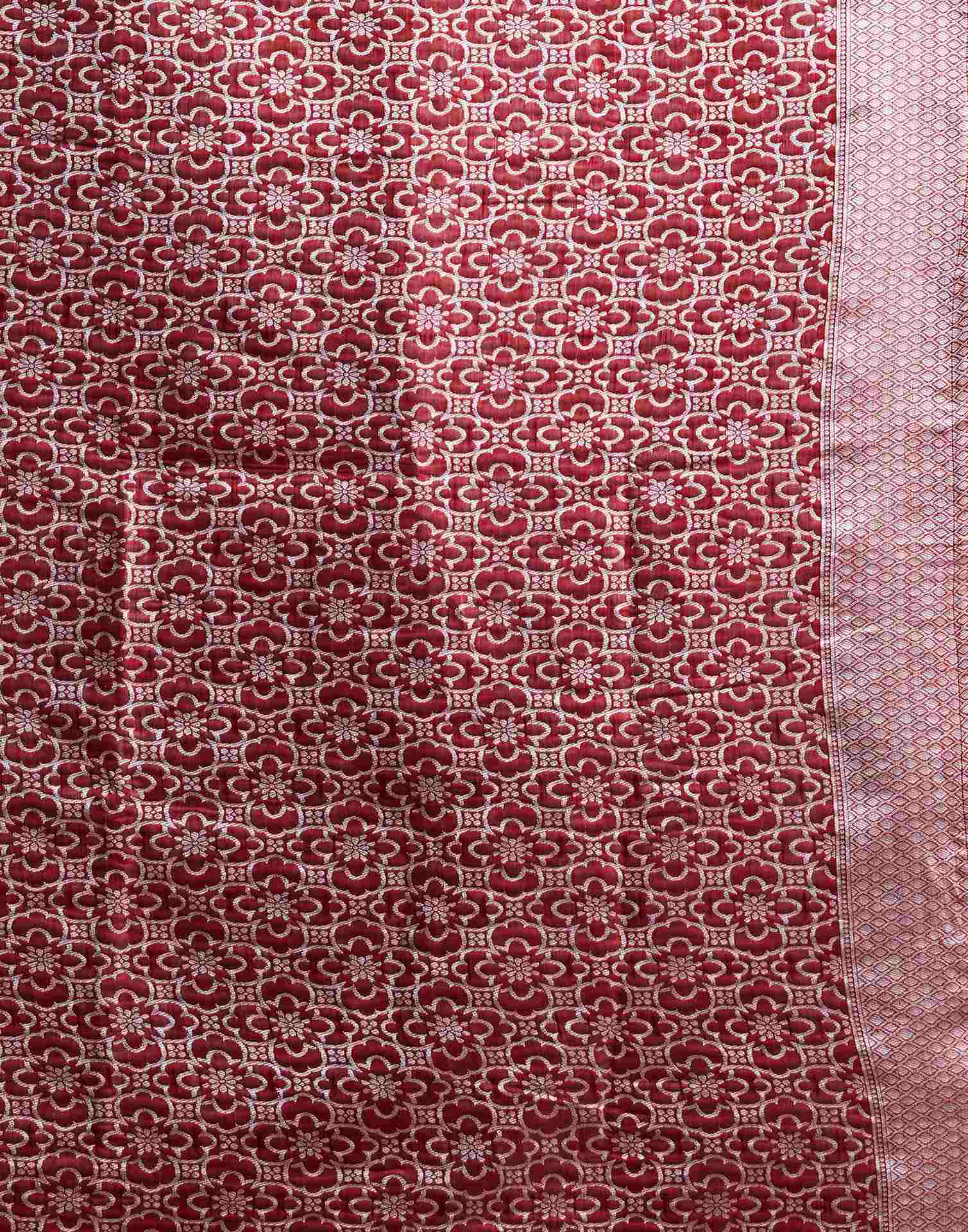 Maroon Silk Woven Saree