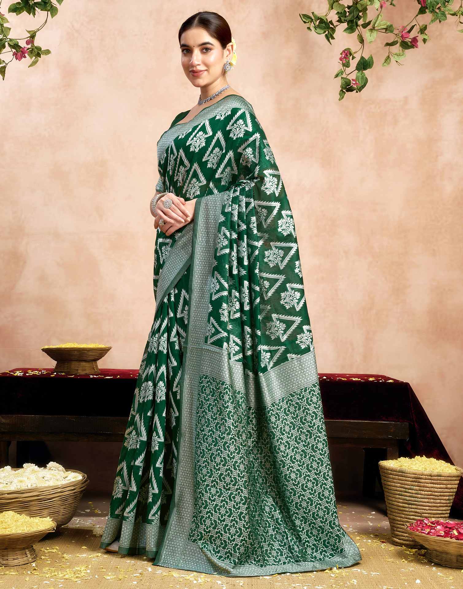 Green Silk Woven Saree