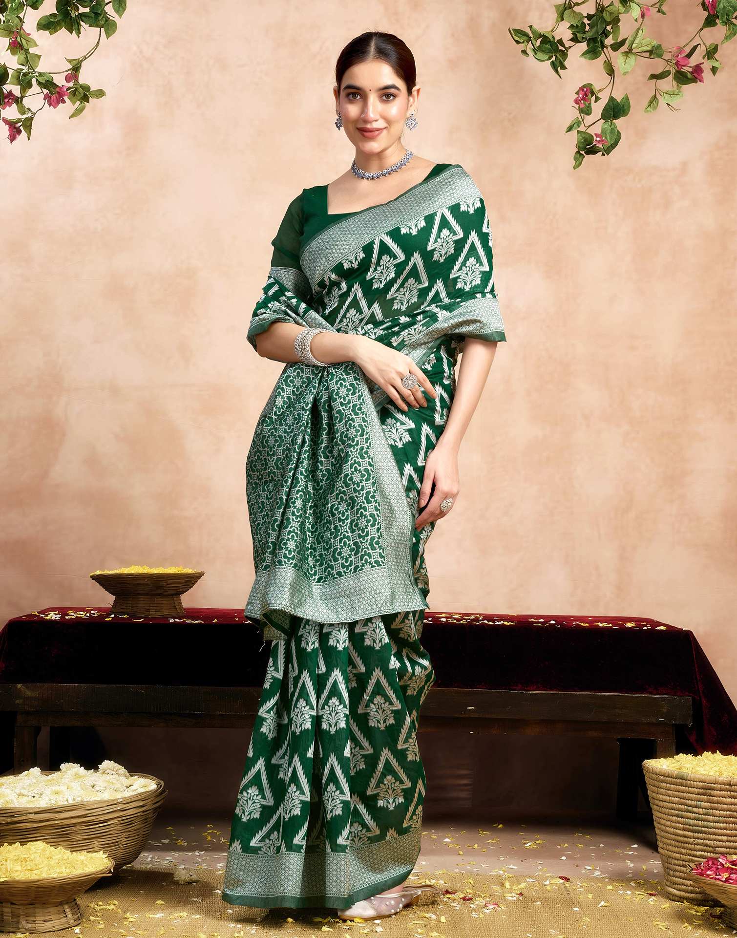 Green Silk Woven Saree