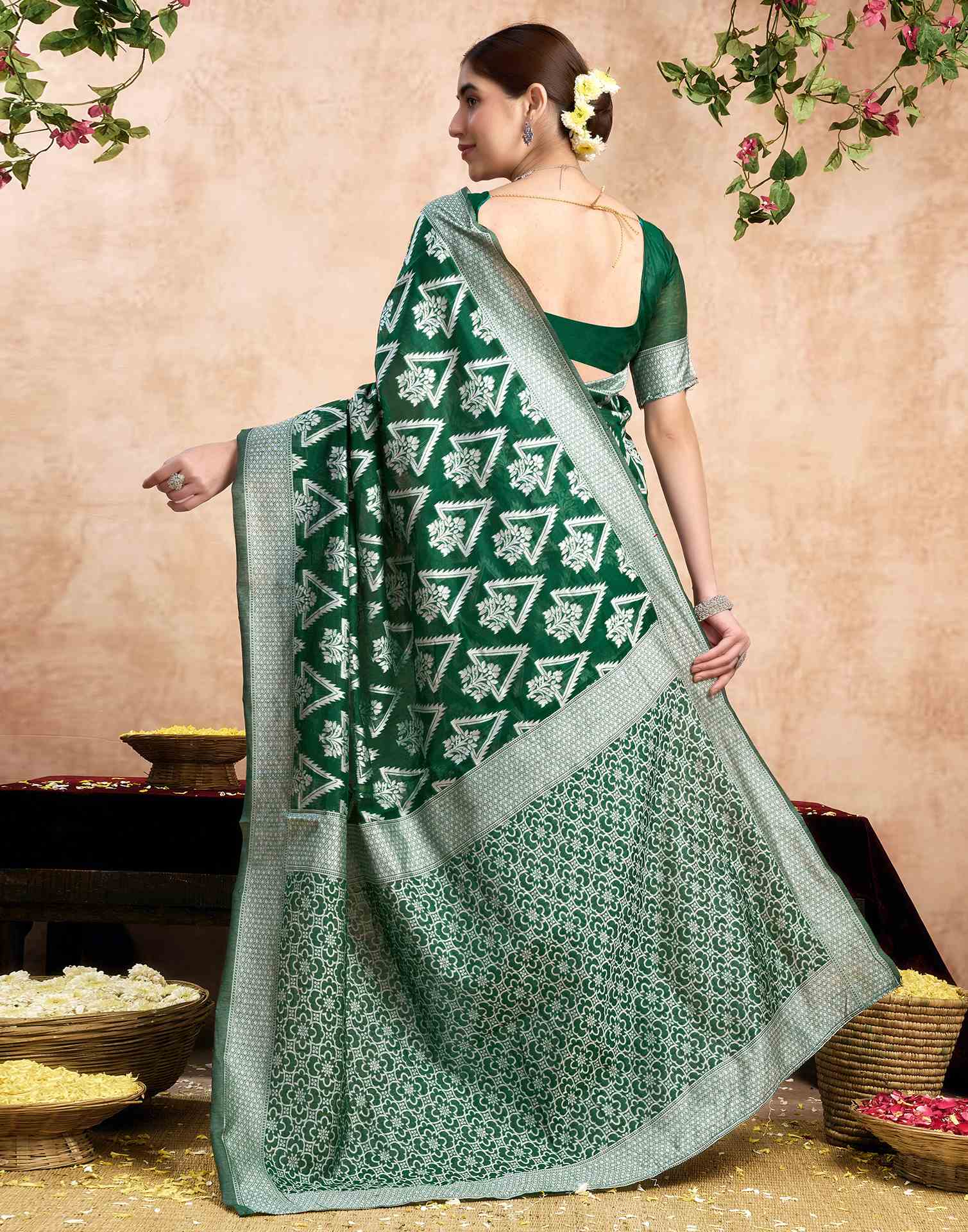 Green Silk Woven Saree