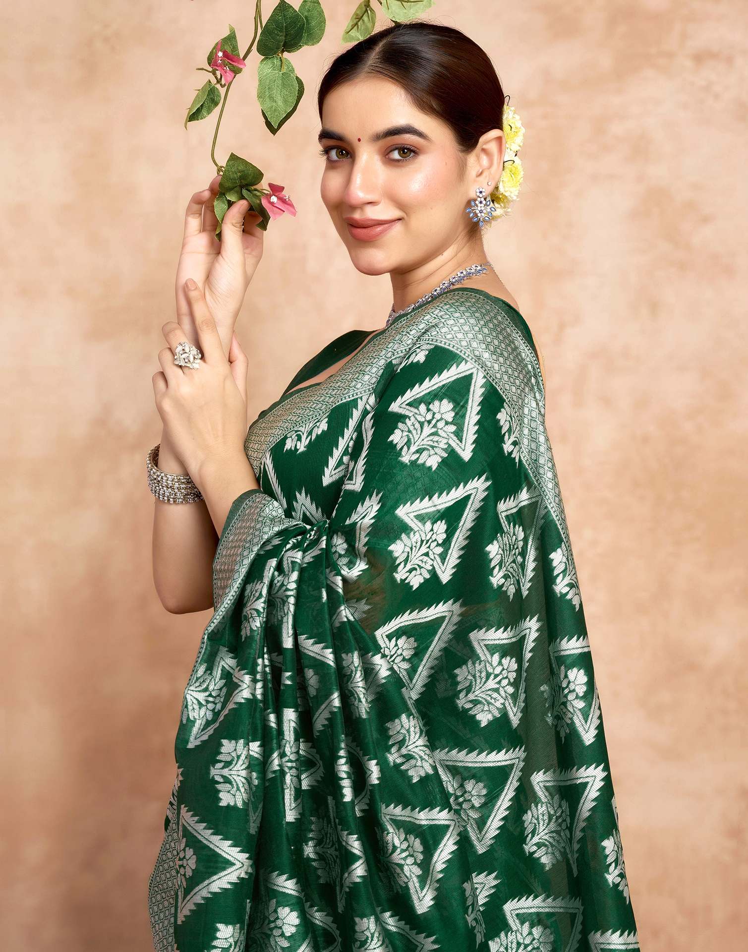 Green Silk Woven Saree
