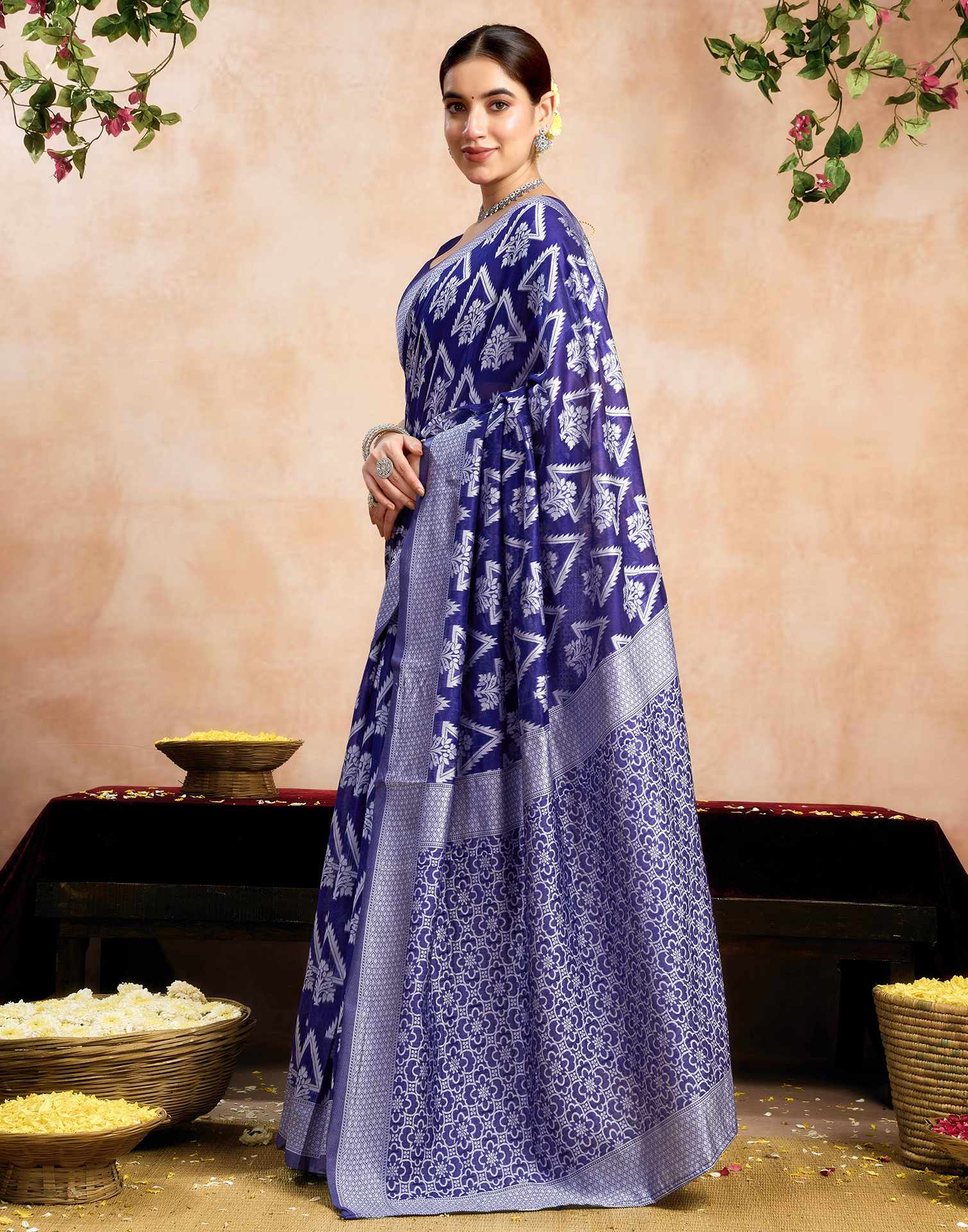 Blue Silk Woven Saree