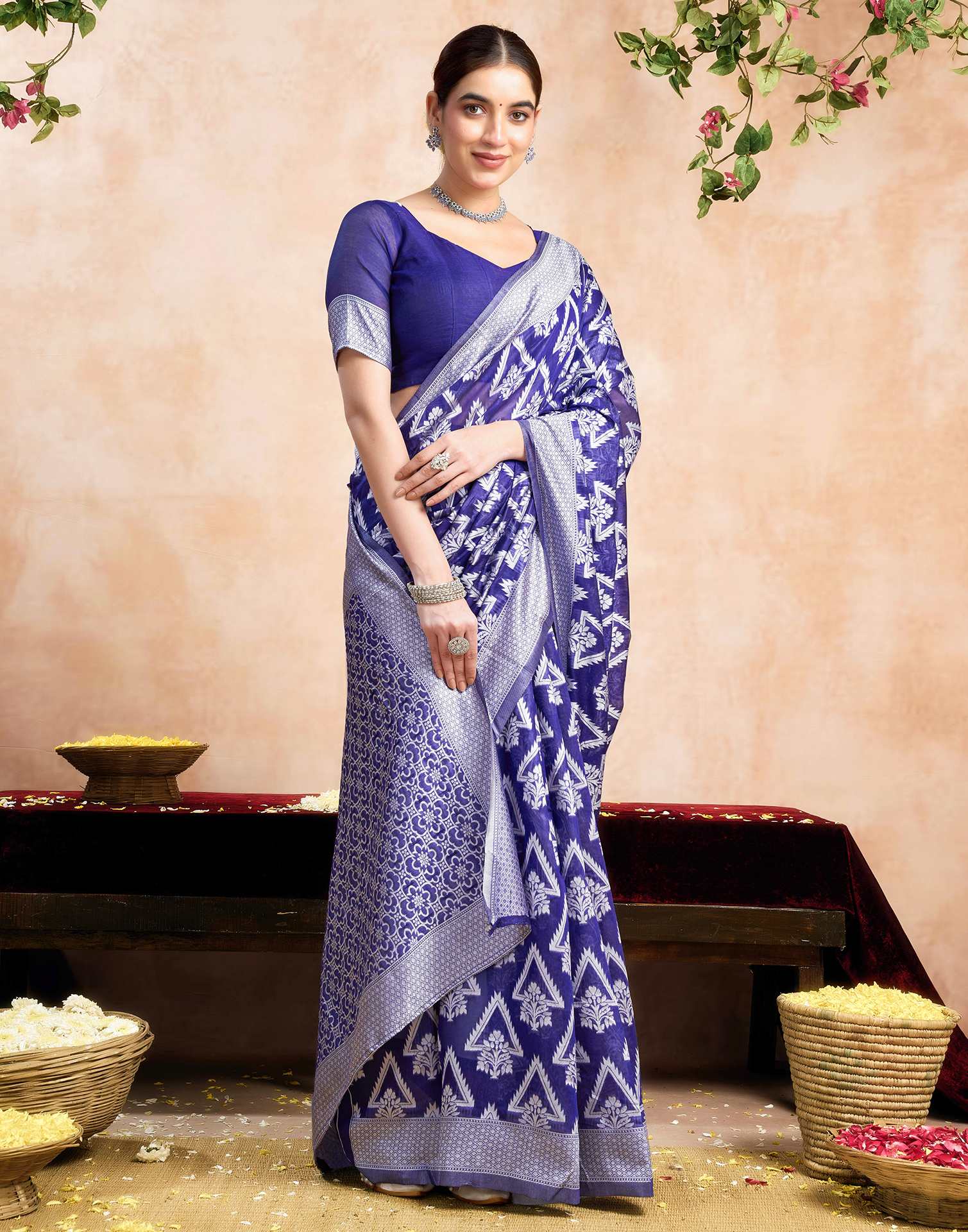 Blue Silk Woven Saree