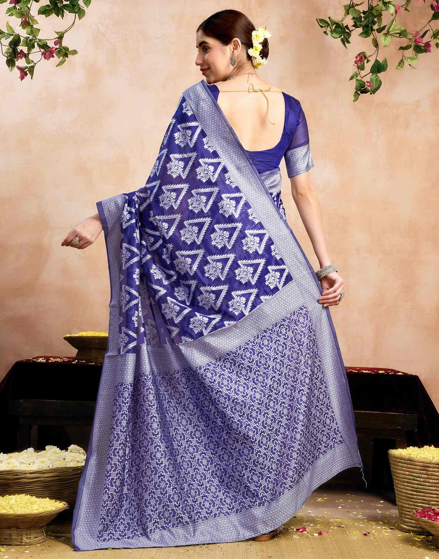 Blue Silk Woven Saree