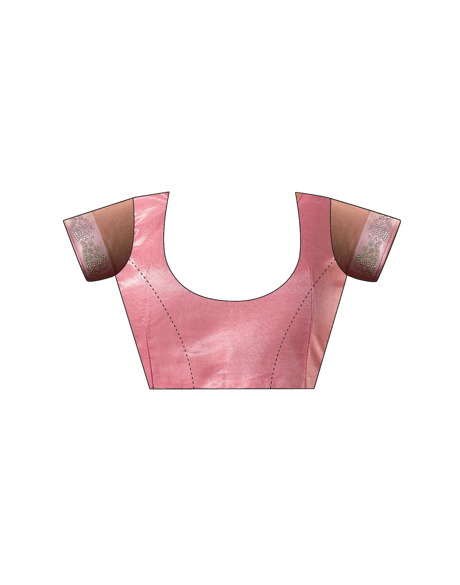 Pink Net Embroidery Saree