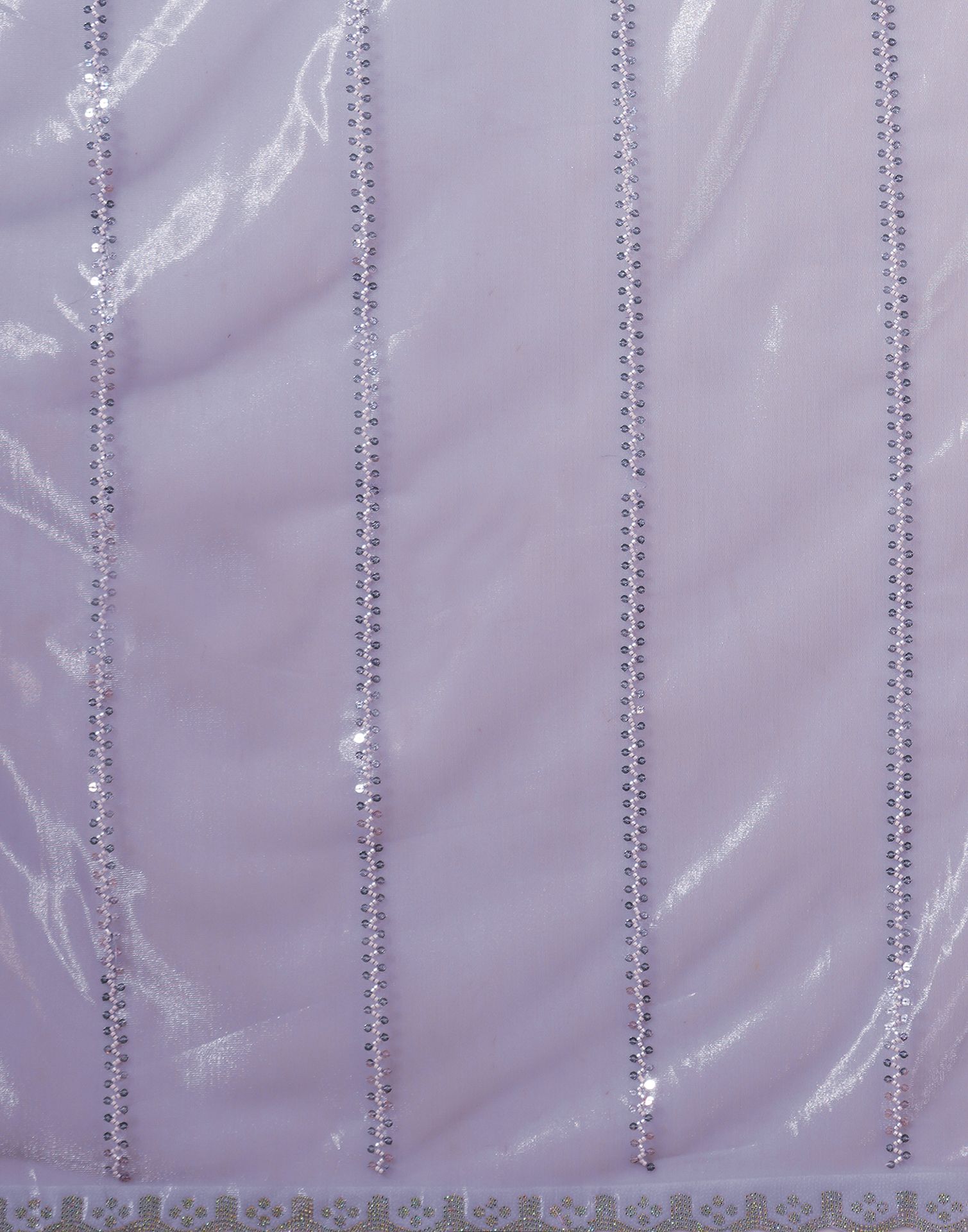 Purple Net Embroidery Saree