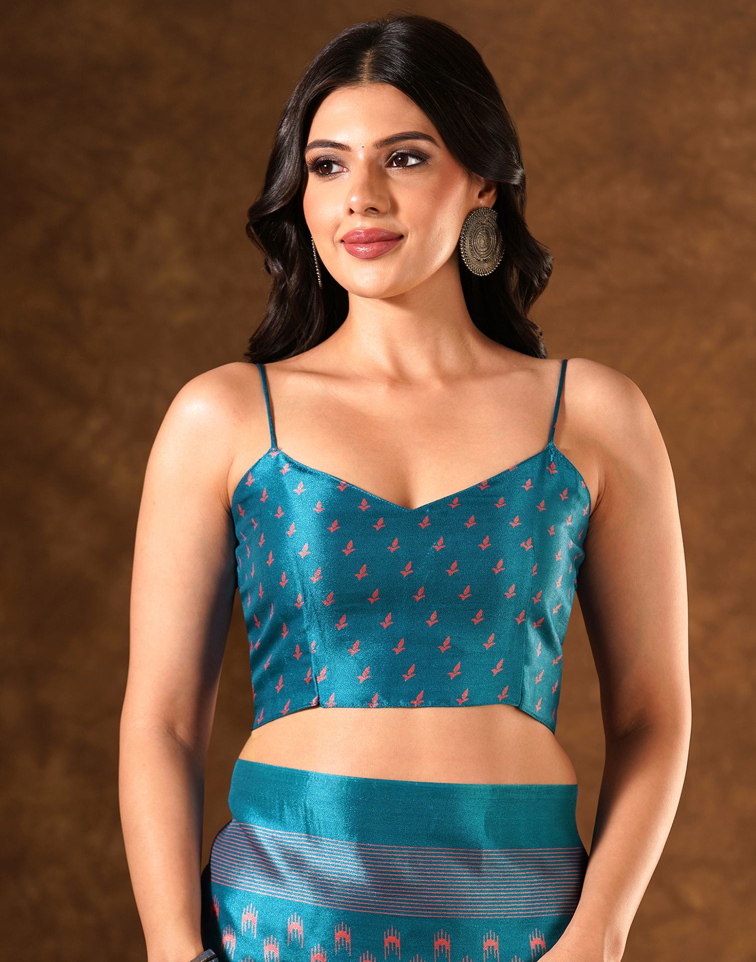 Blue Silk Printed Saree