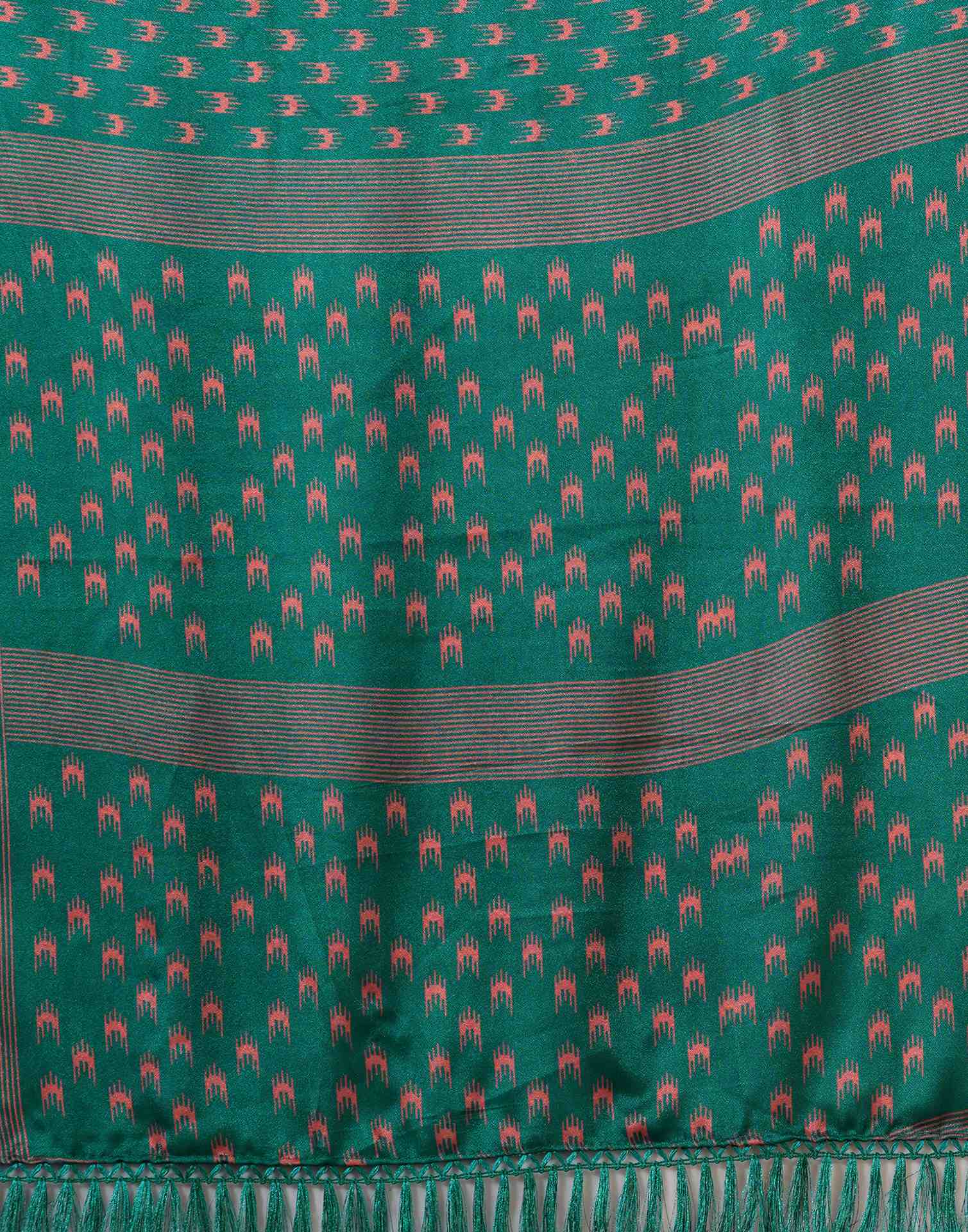 Green Silk Printed Saree