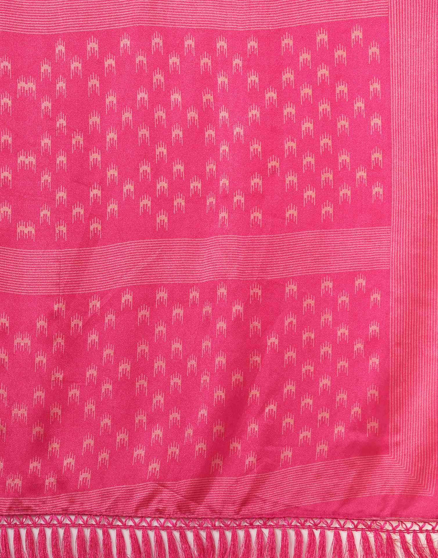 Pink Silk Printed Saree