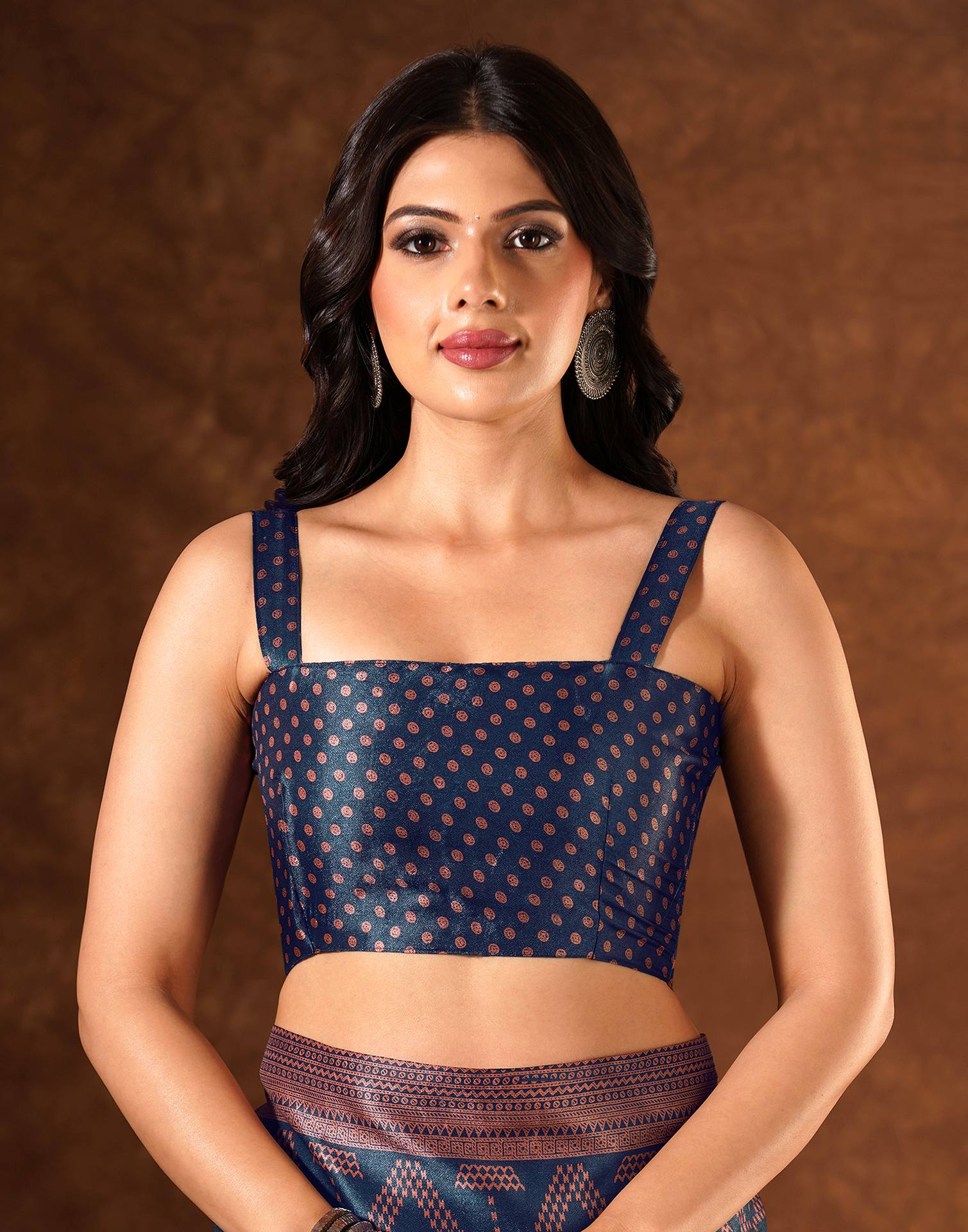 Blue Silk Printed Saree