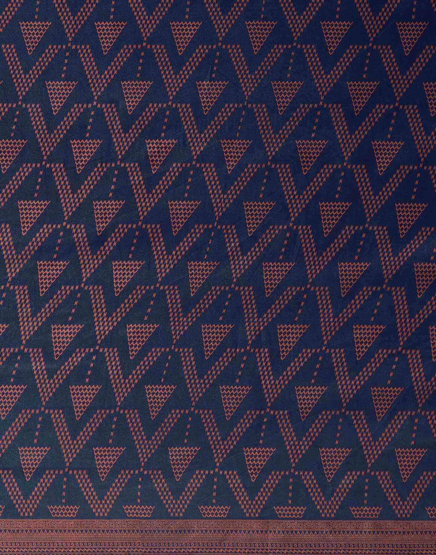 Blue Silk Printed Saree