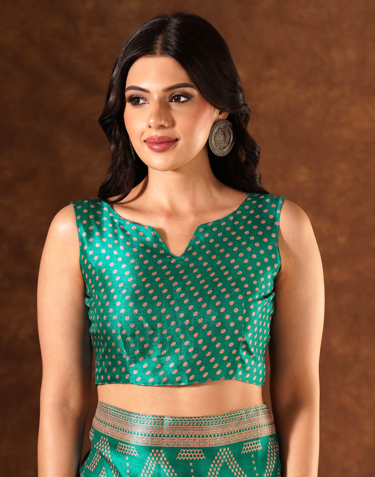 Green Silk Printed Saree