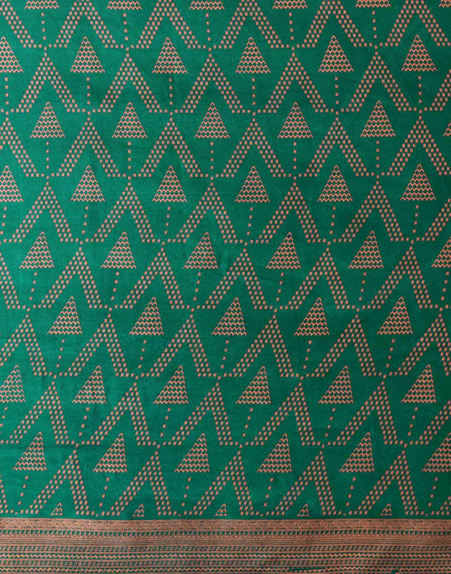 Green Silk Printed Saree