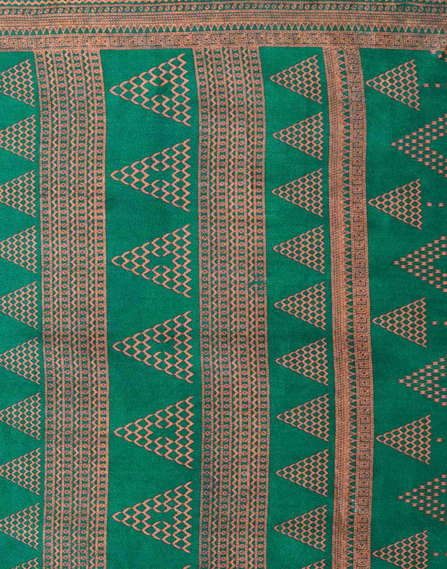 Green Silk Printed Saree