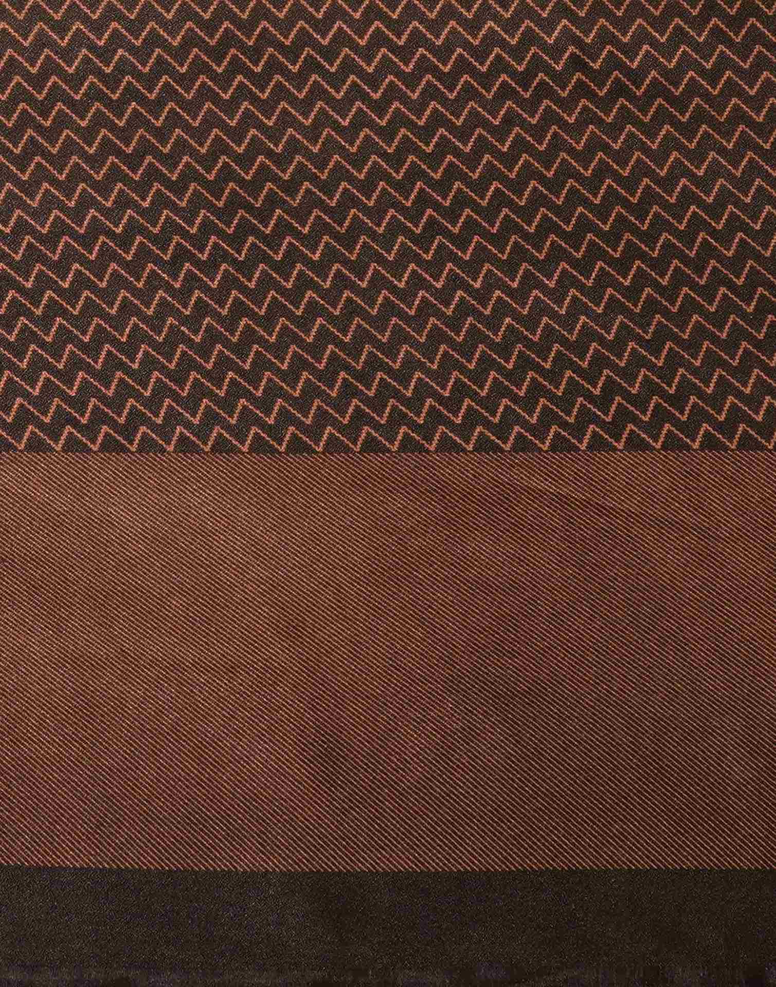 Brown Silk Printed Saree
