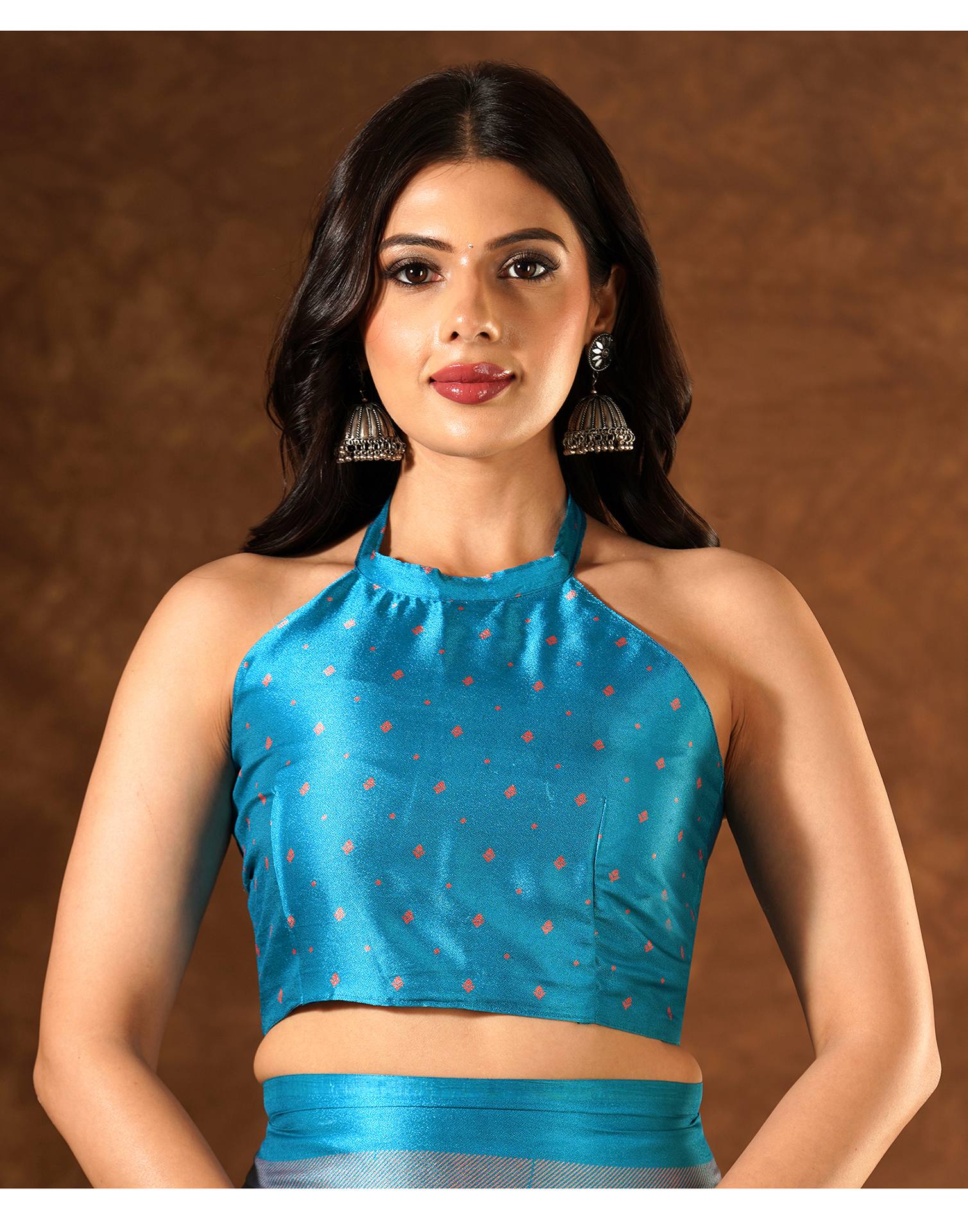 Blue Silk Printed Saree