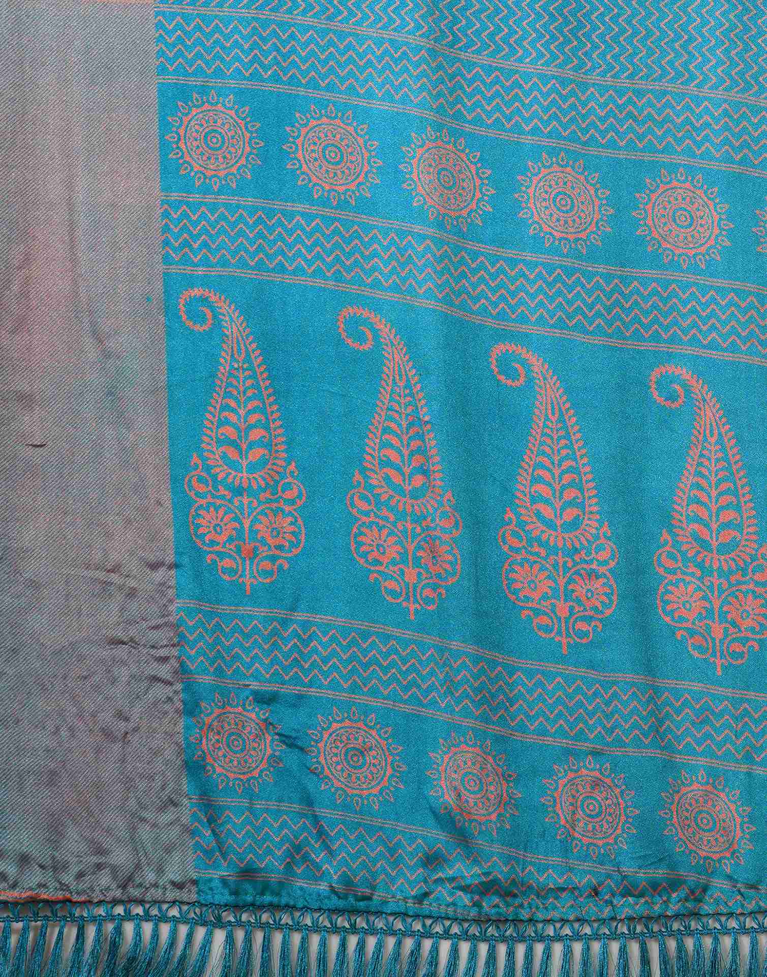 Blue Silk Printed Saree