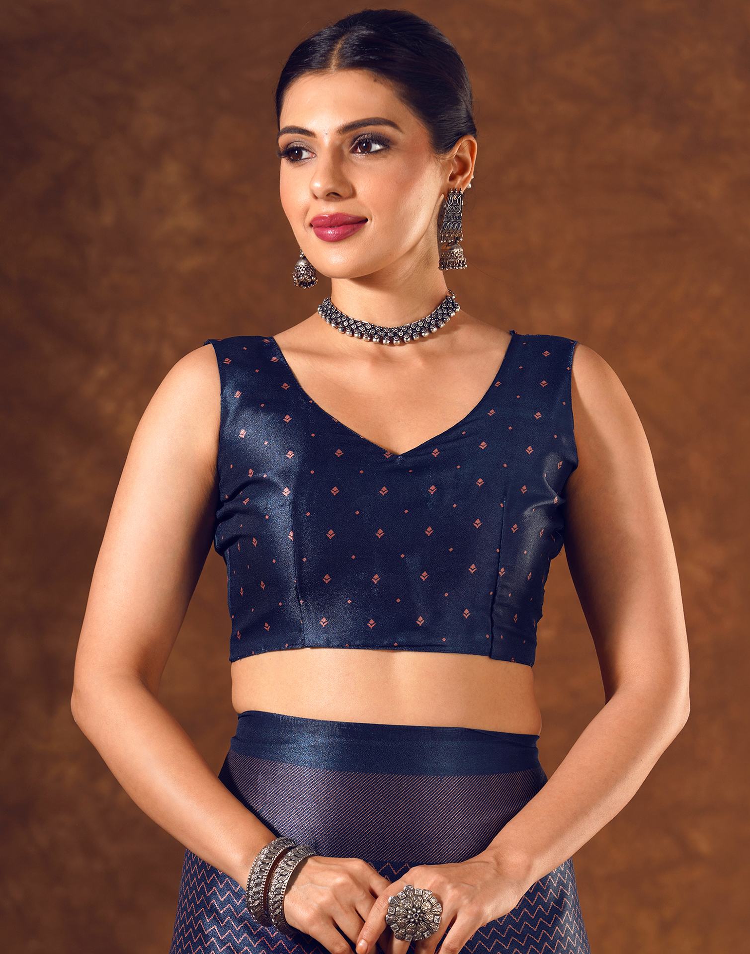 Blue Silk Printed Saree