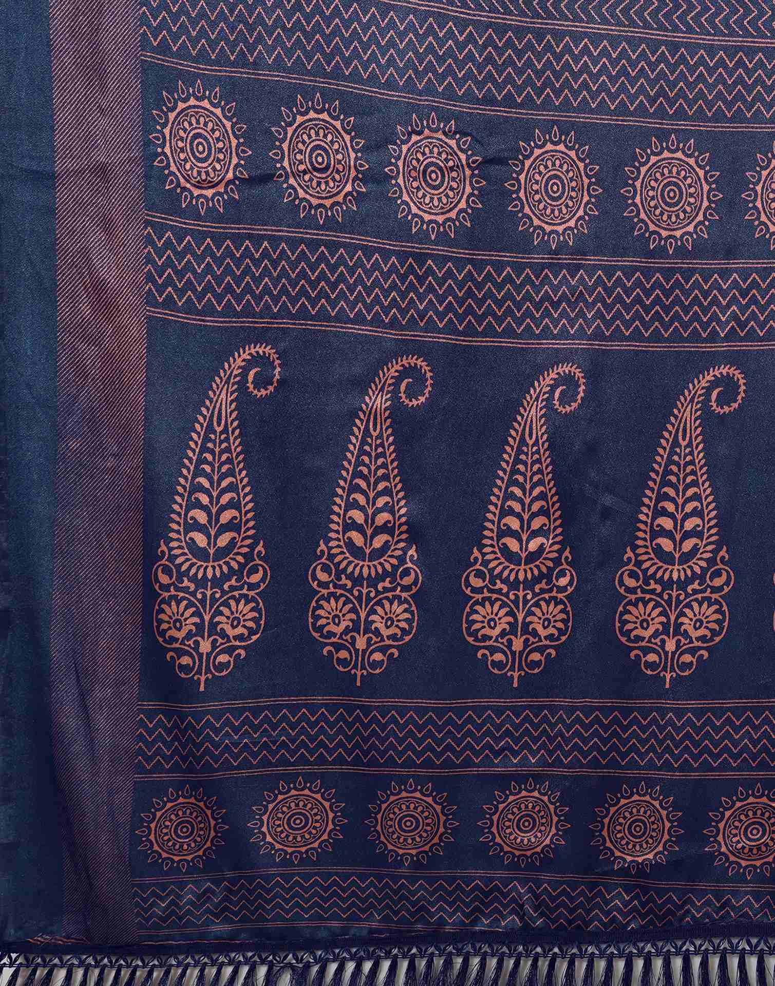 Blue Silk Printed Saree
