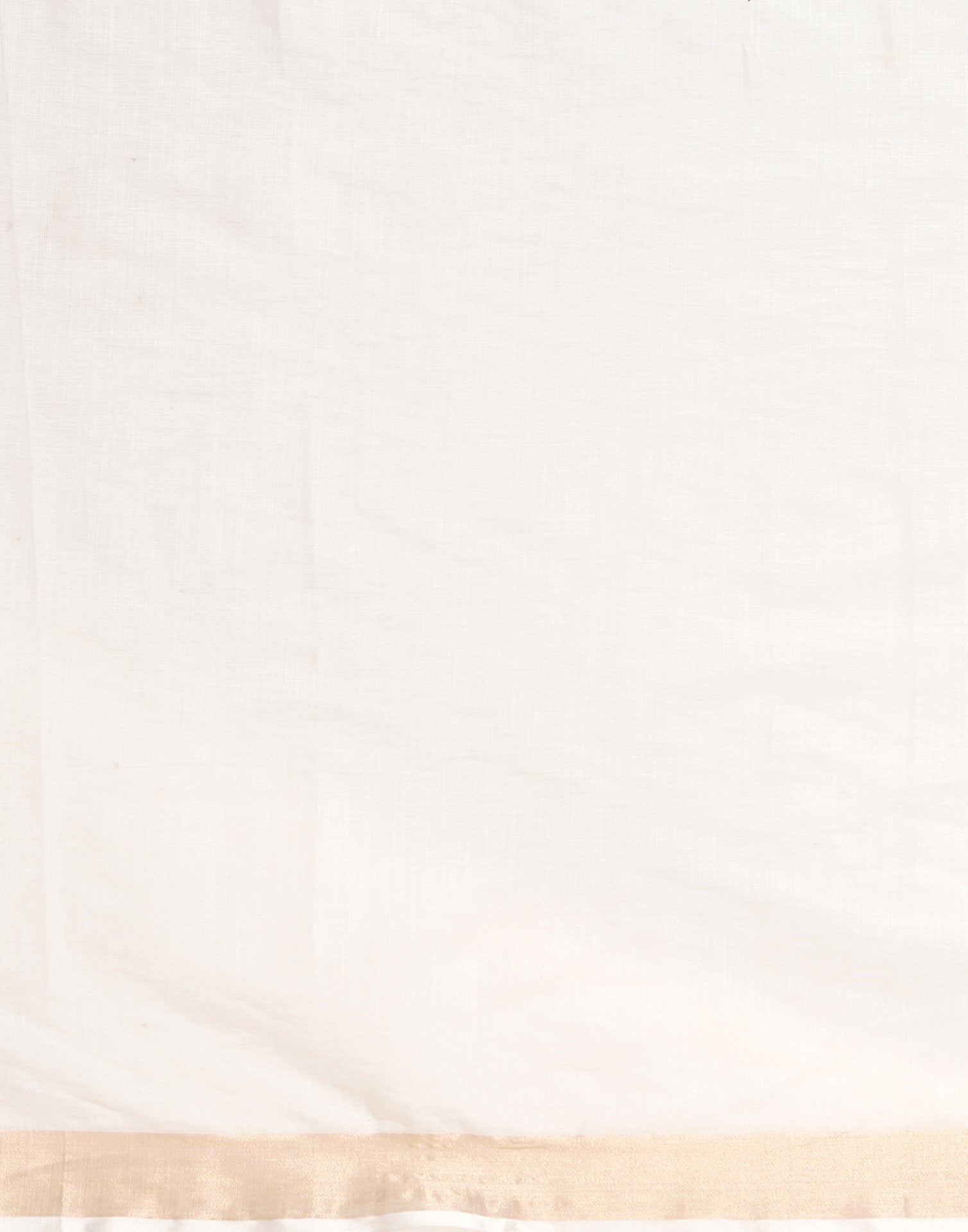 White Linen Zari work Plain Saree