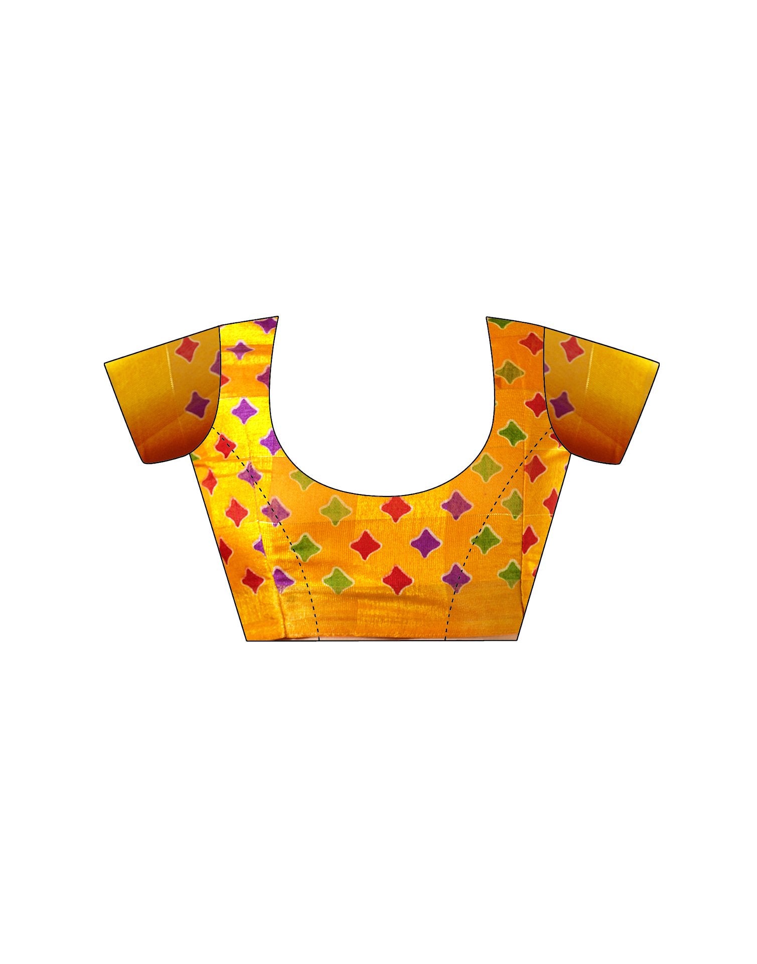 Yellow Silk Floral Printed Saree