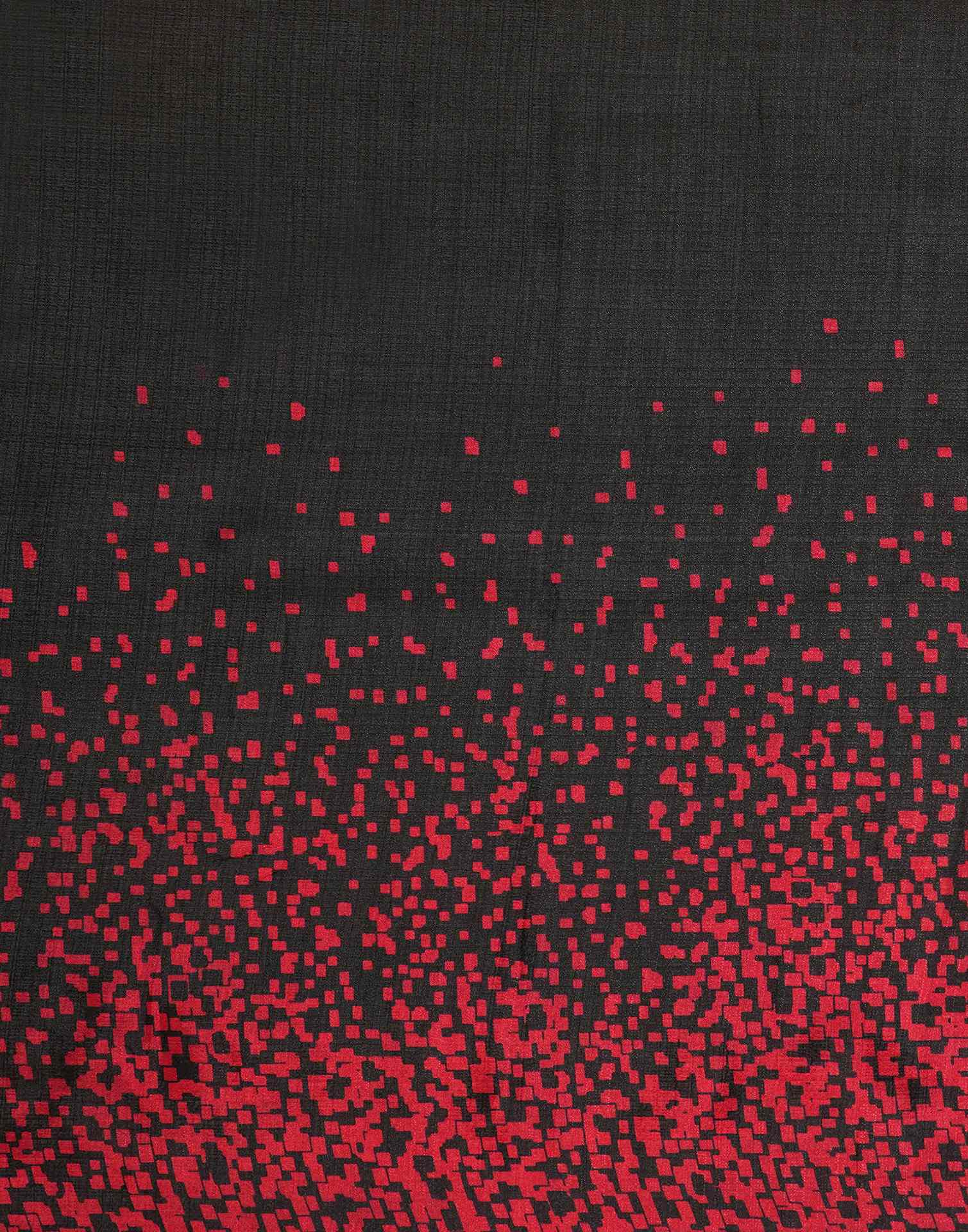 Black Cotton Blend Printed Saree