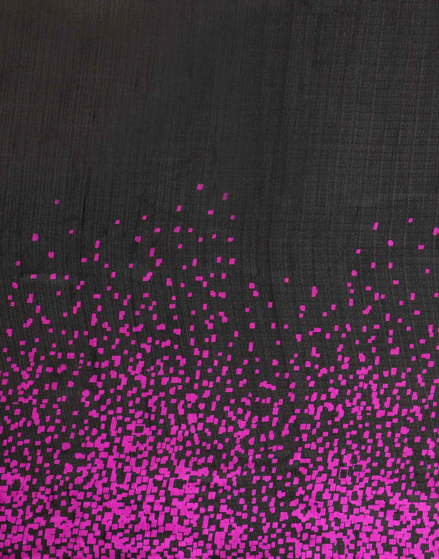 Black Cotton Blend Printed Saree