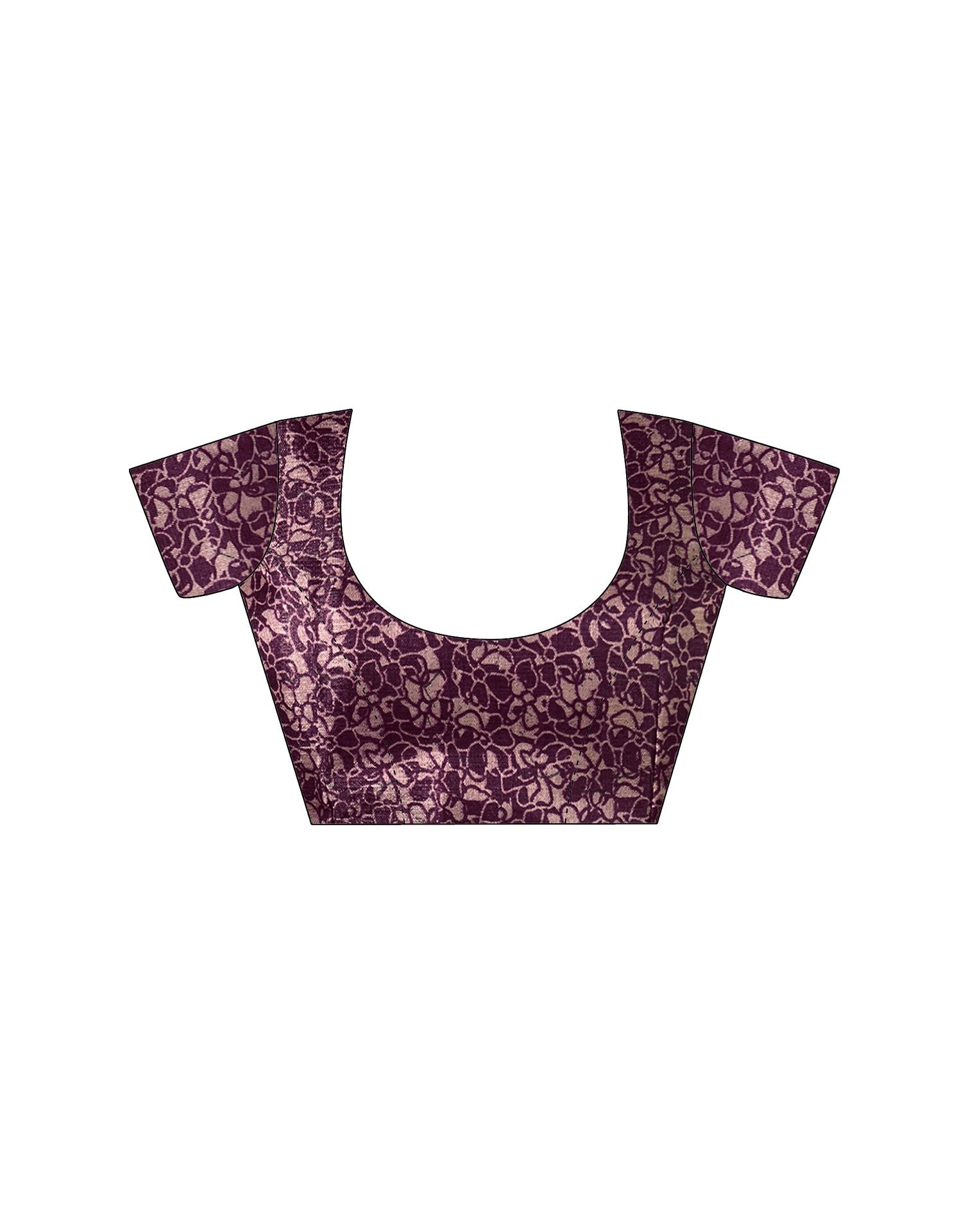 Mauve Cotton Printed Saree