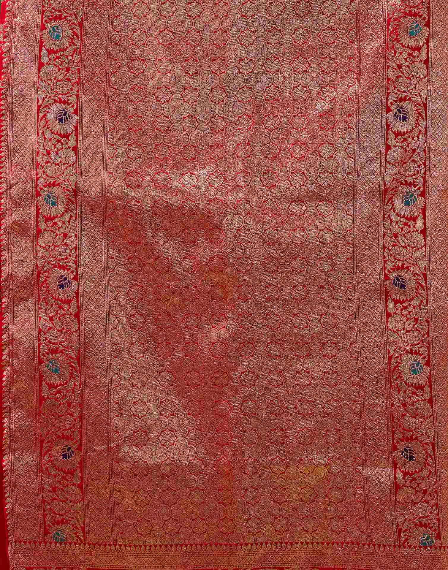 Red Silk Woven Banarasi Saree