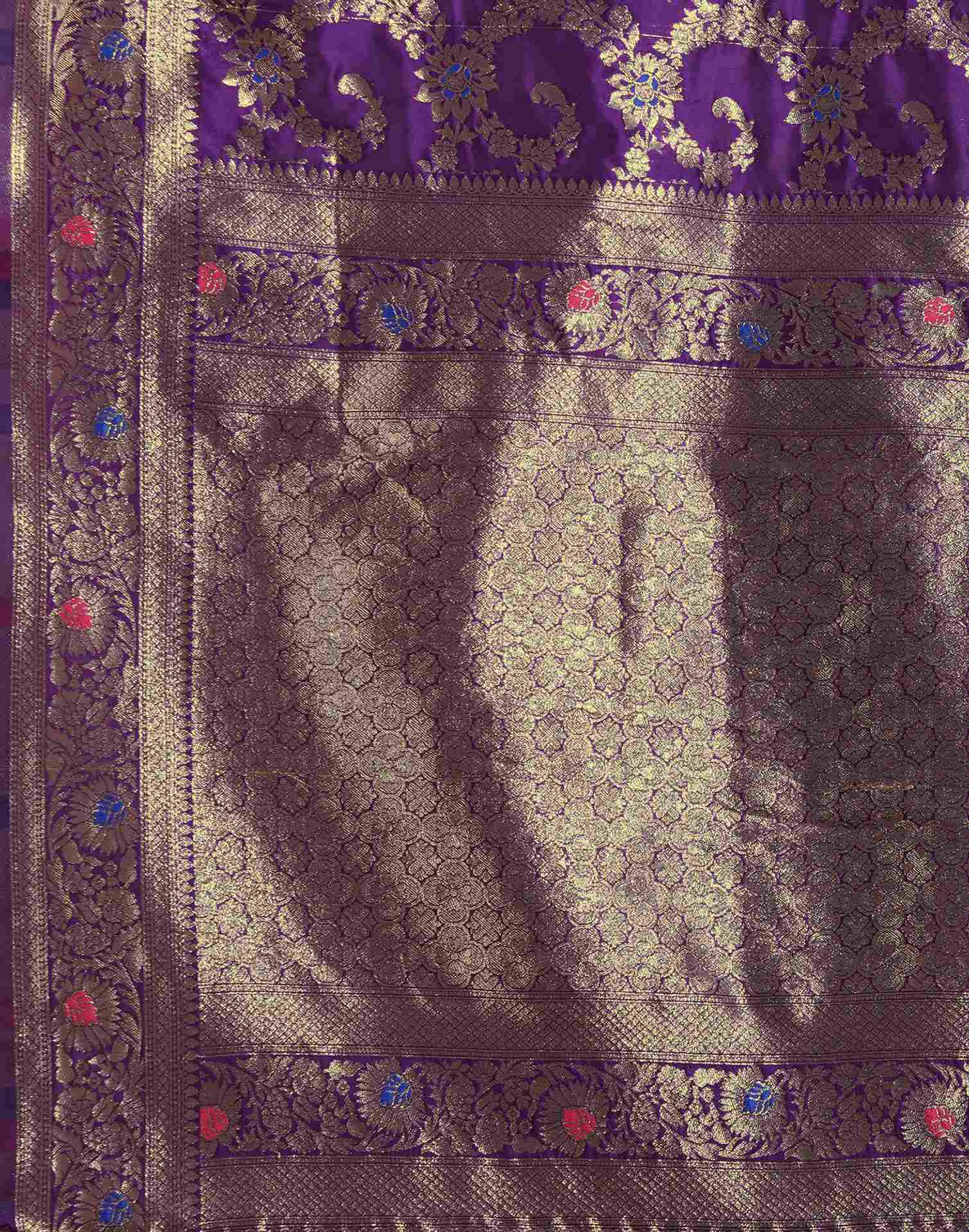 Purple Silk Woven Banarasi Saree