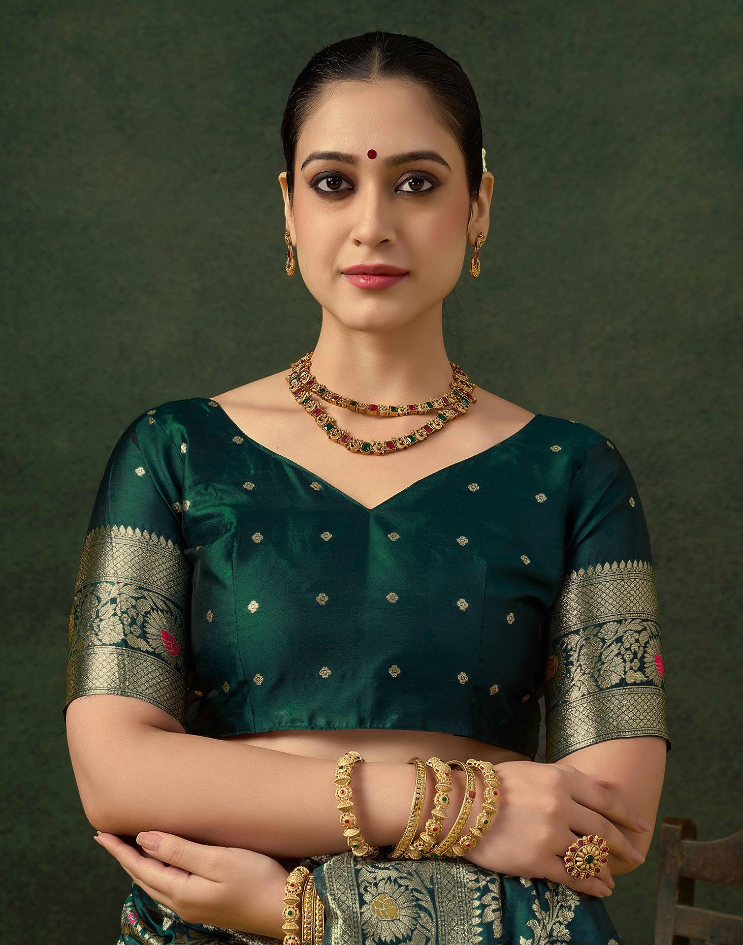 Green Silk Woven Banarasi Saree