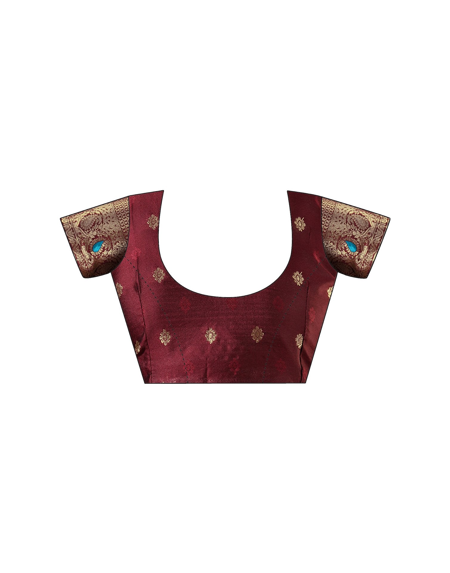 Maroon Silk Woven Banarasi Saree