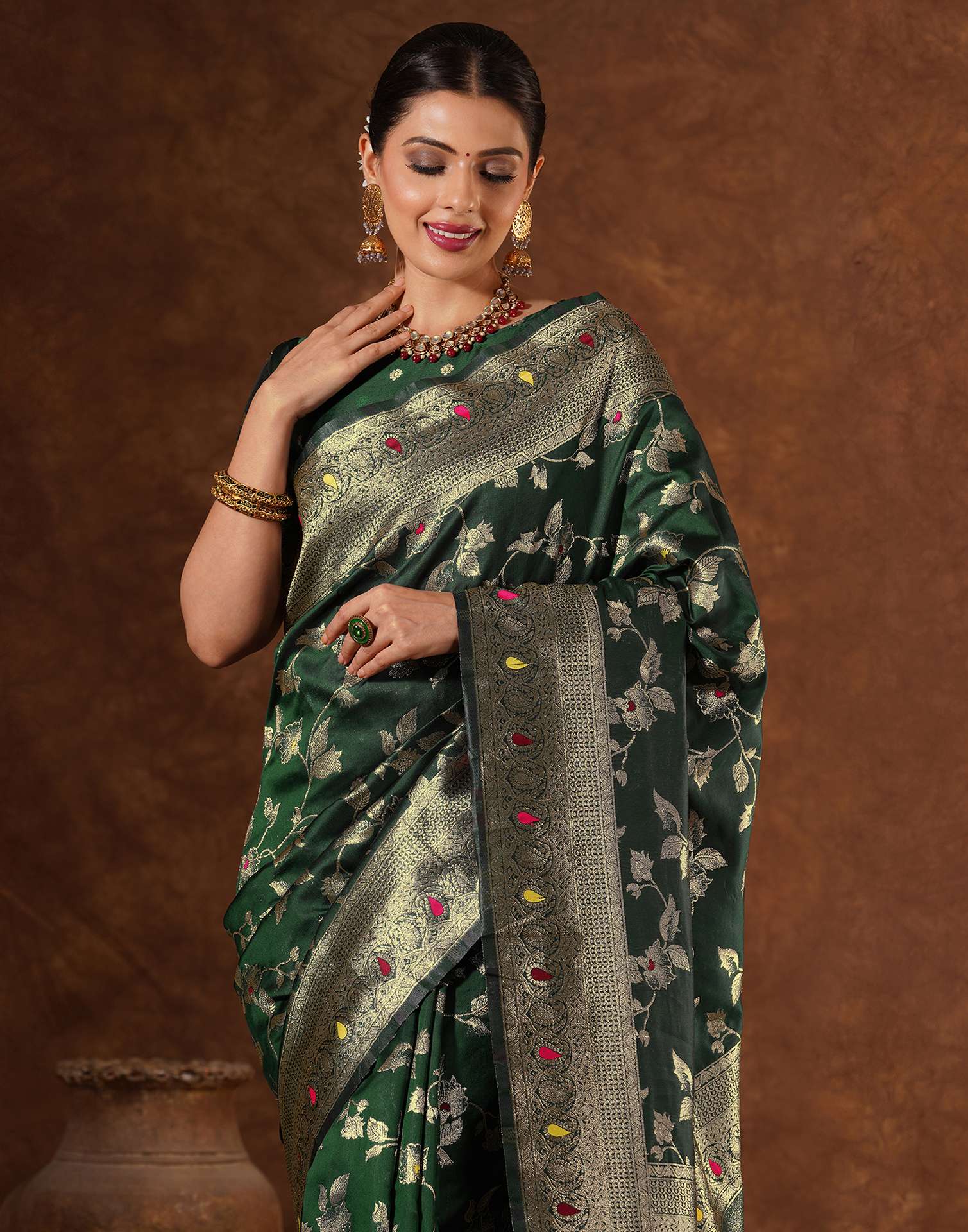 Green Silk Woven Banarasi Saree