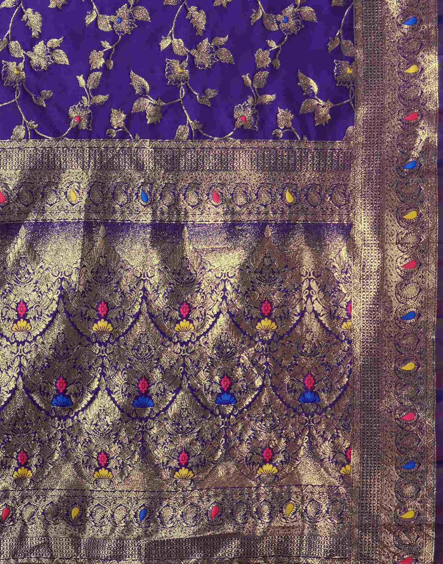 Purple Silk Woven Banarasi Saree