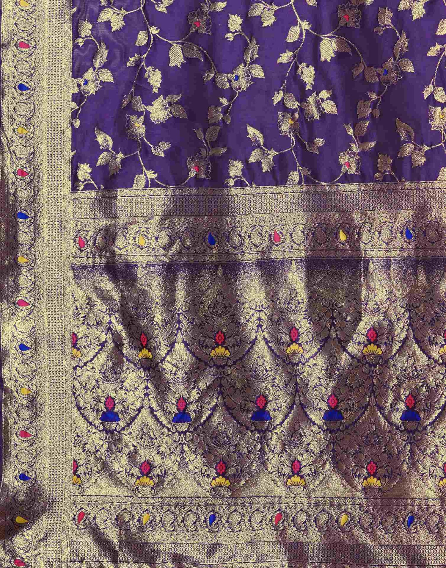 Purple Silk Woven Banarasi Saree