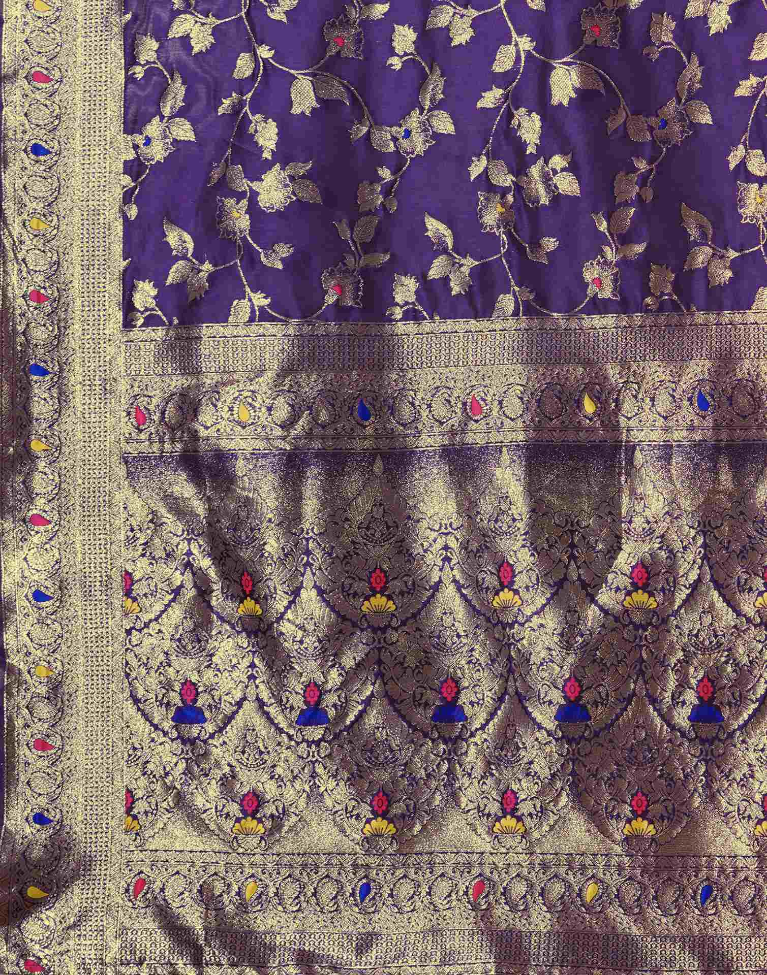 Purple Silk Woven Banarasi Saree