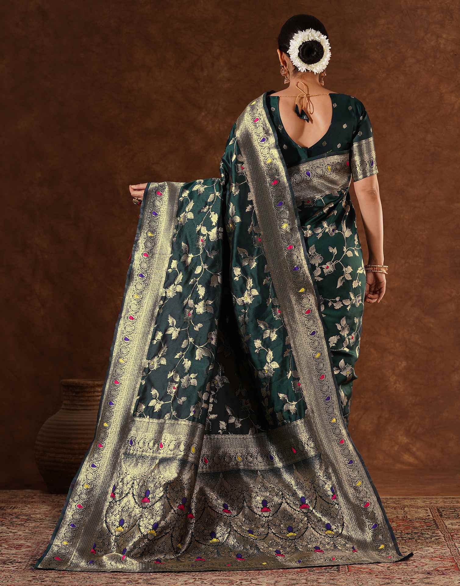 Green Silk Woven Banarasi Saree