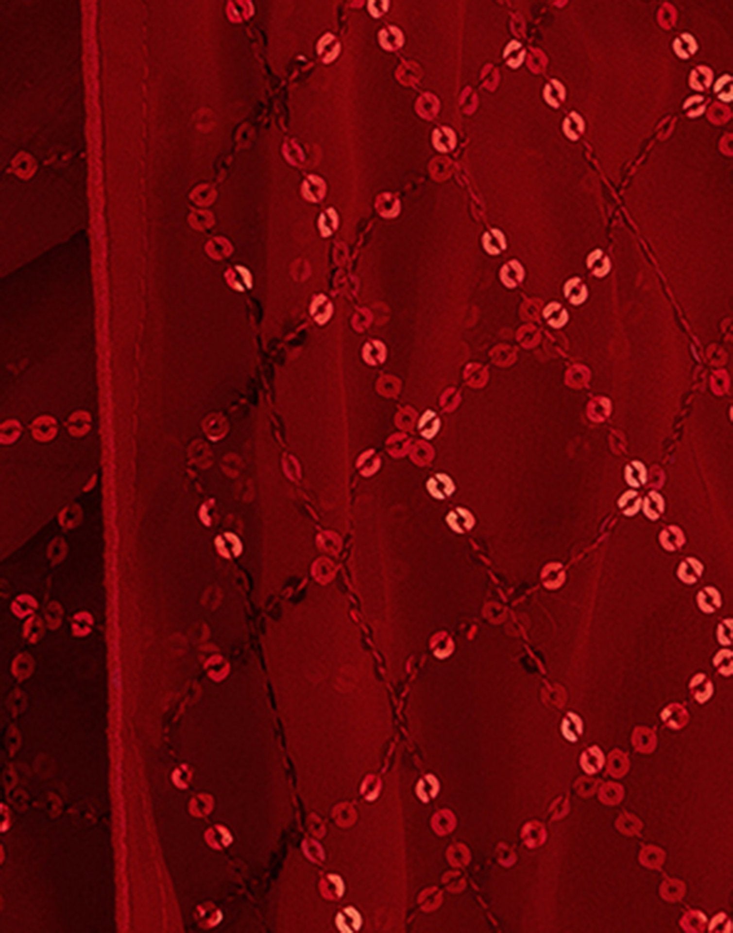 Ready To Wear Red Georgette Sequence Work Saree