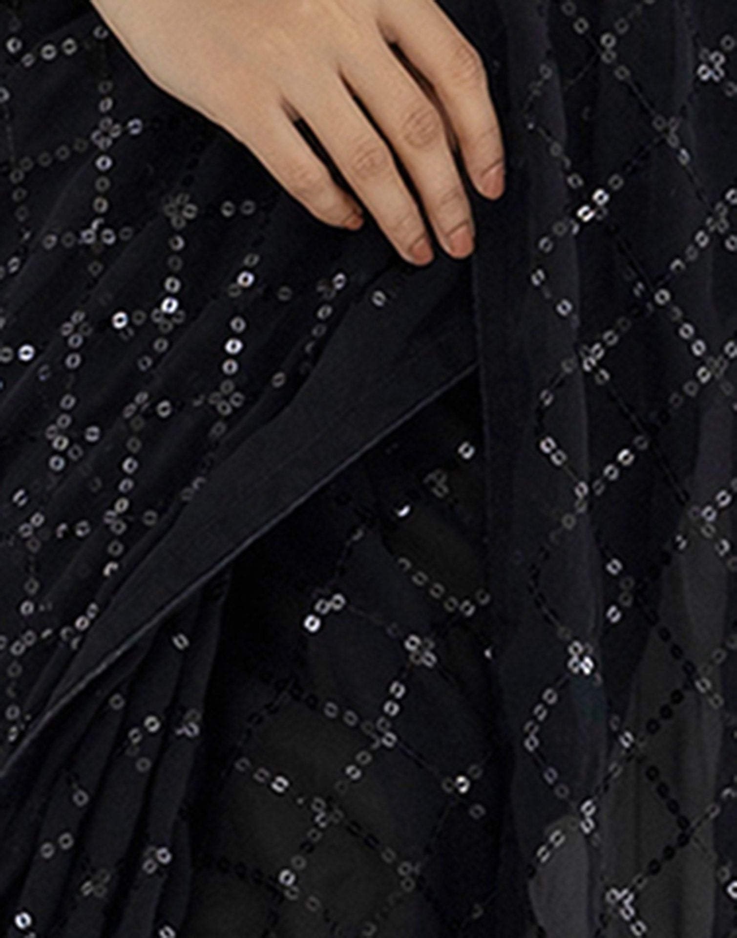 Ready To Wear Black Georgette Sequence Work Saree