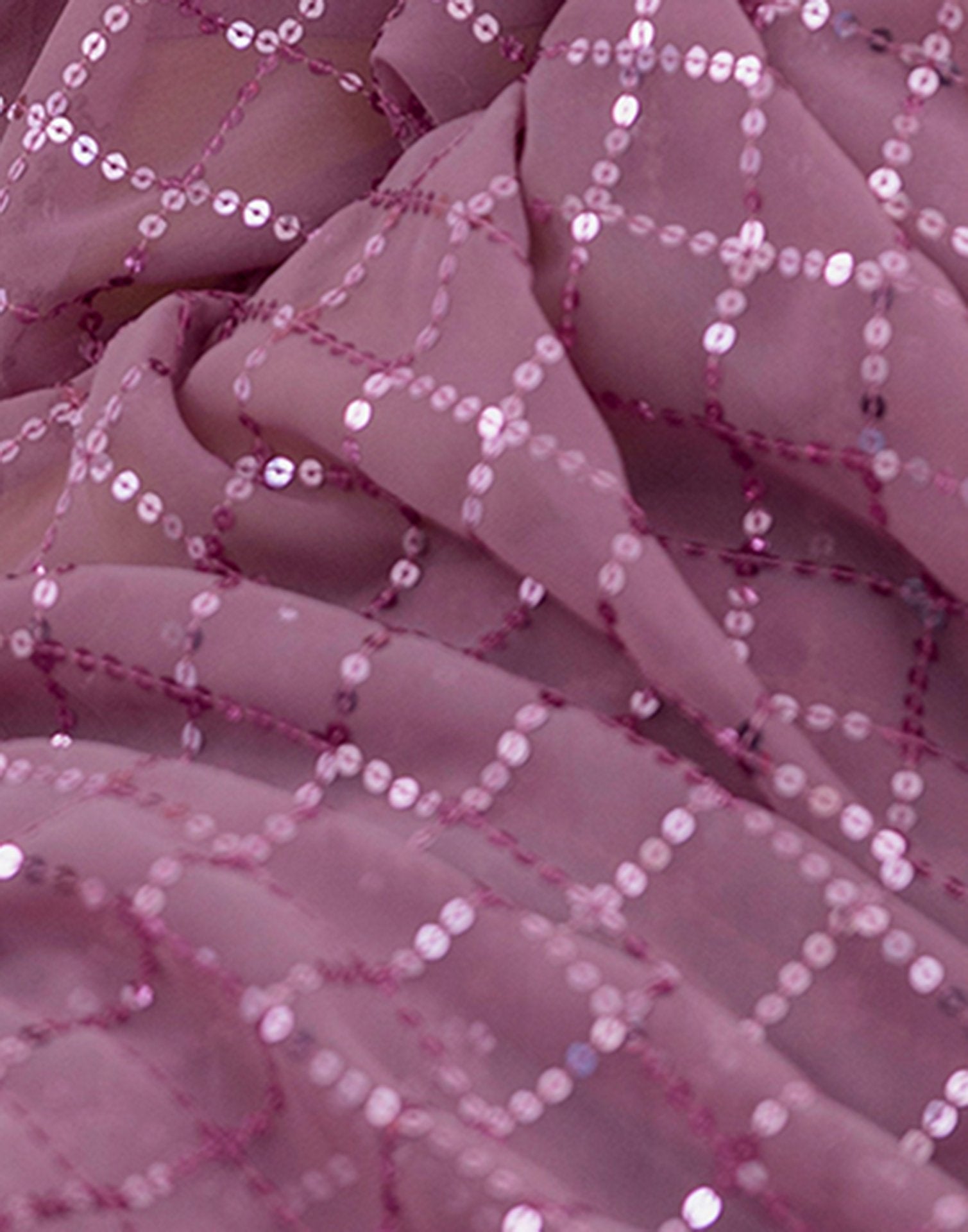 Ready To Wear Light Purple Georgette Sequence Work Saree