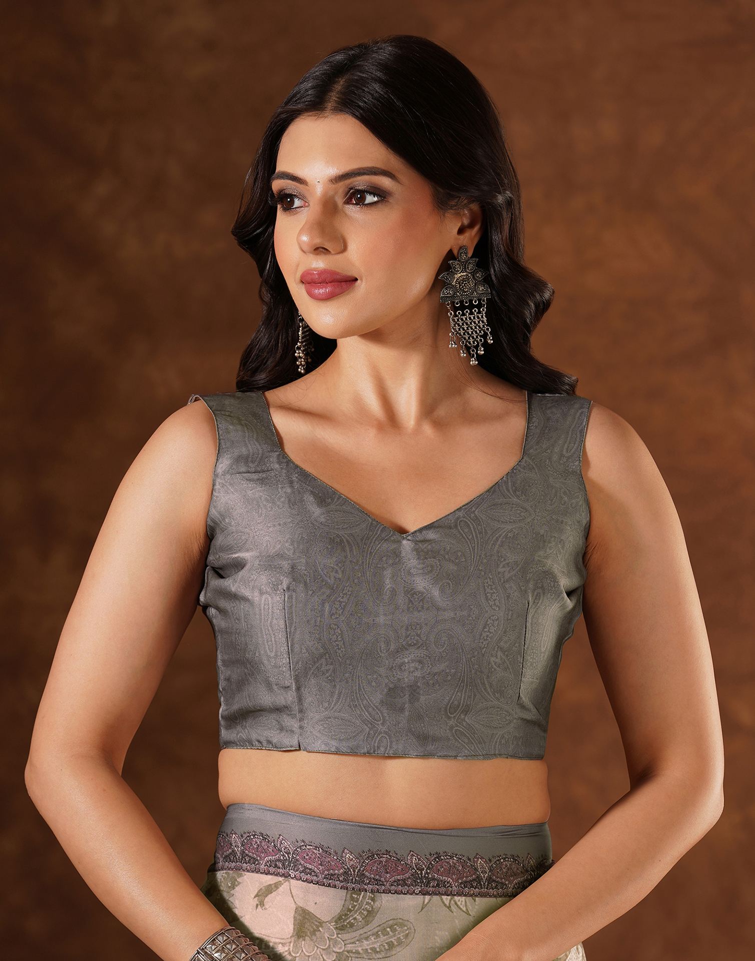 Multicoloured Satin Printed Saree