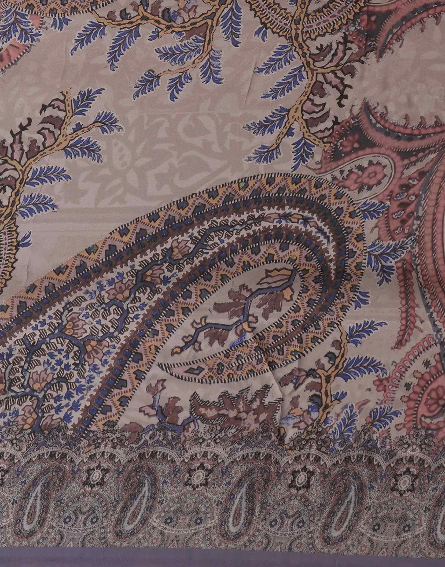 Multicoloured Satin Printed Saree