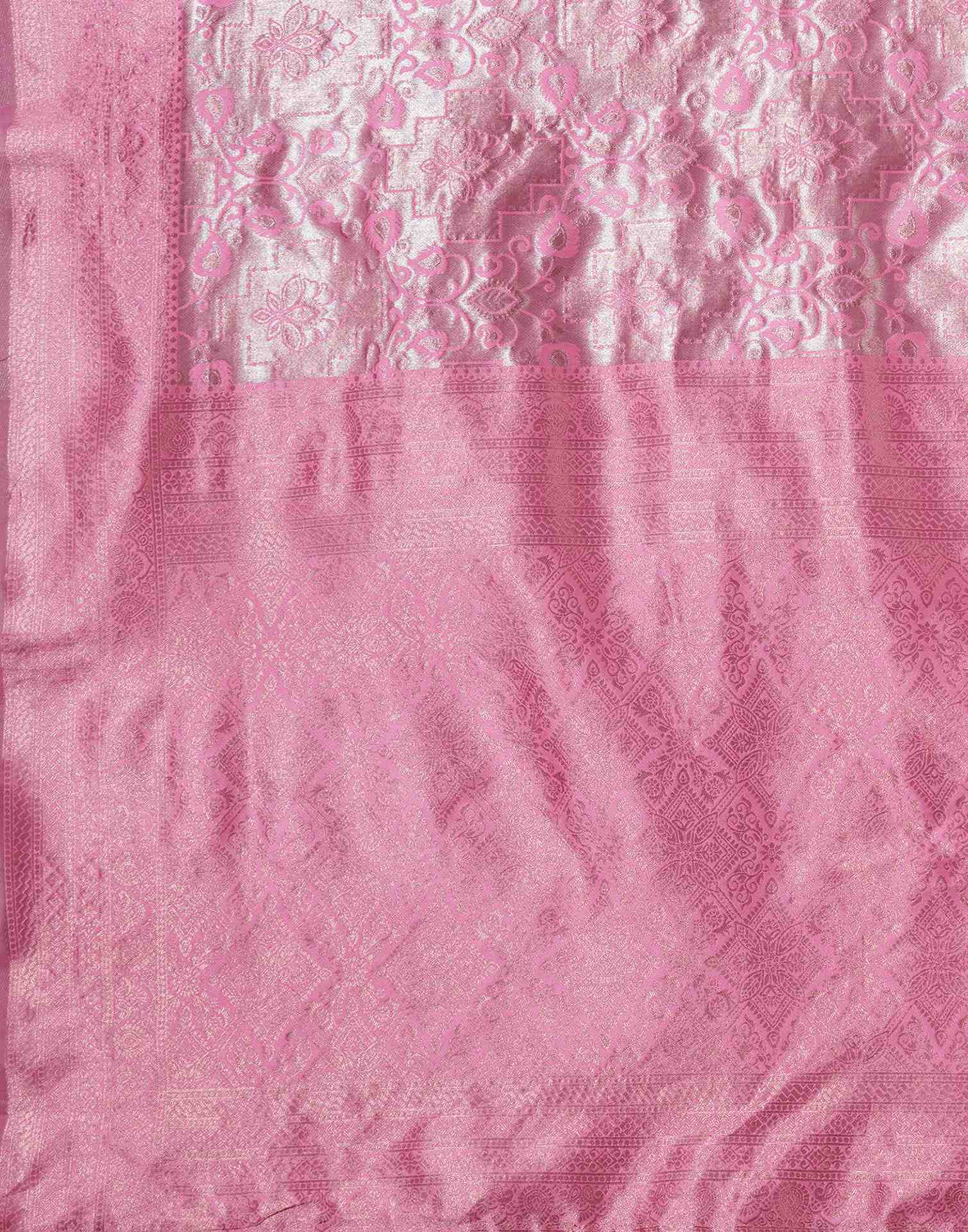 Pink Silk Woven Saree