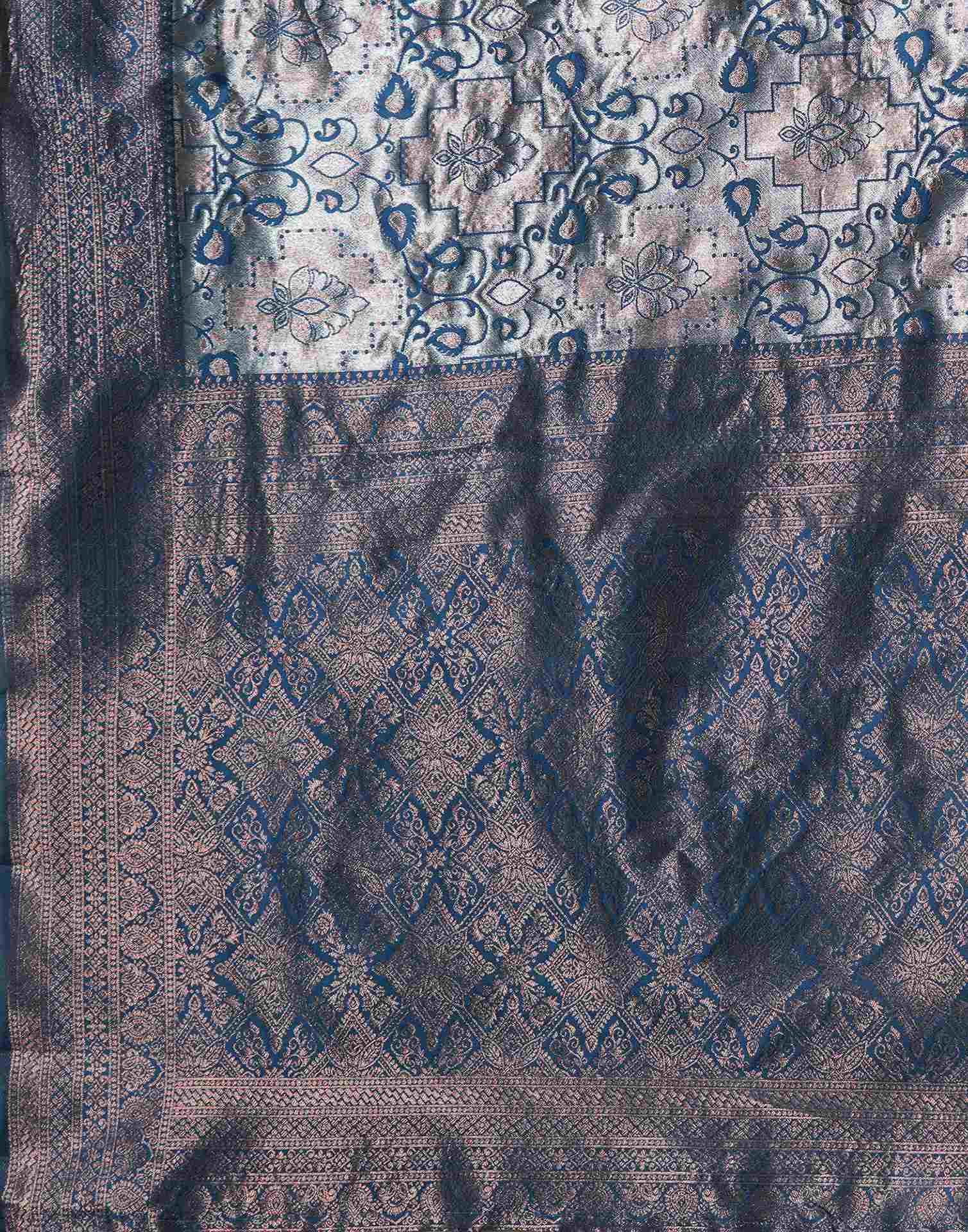 Blue Silk Woven Saree