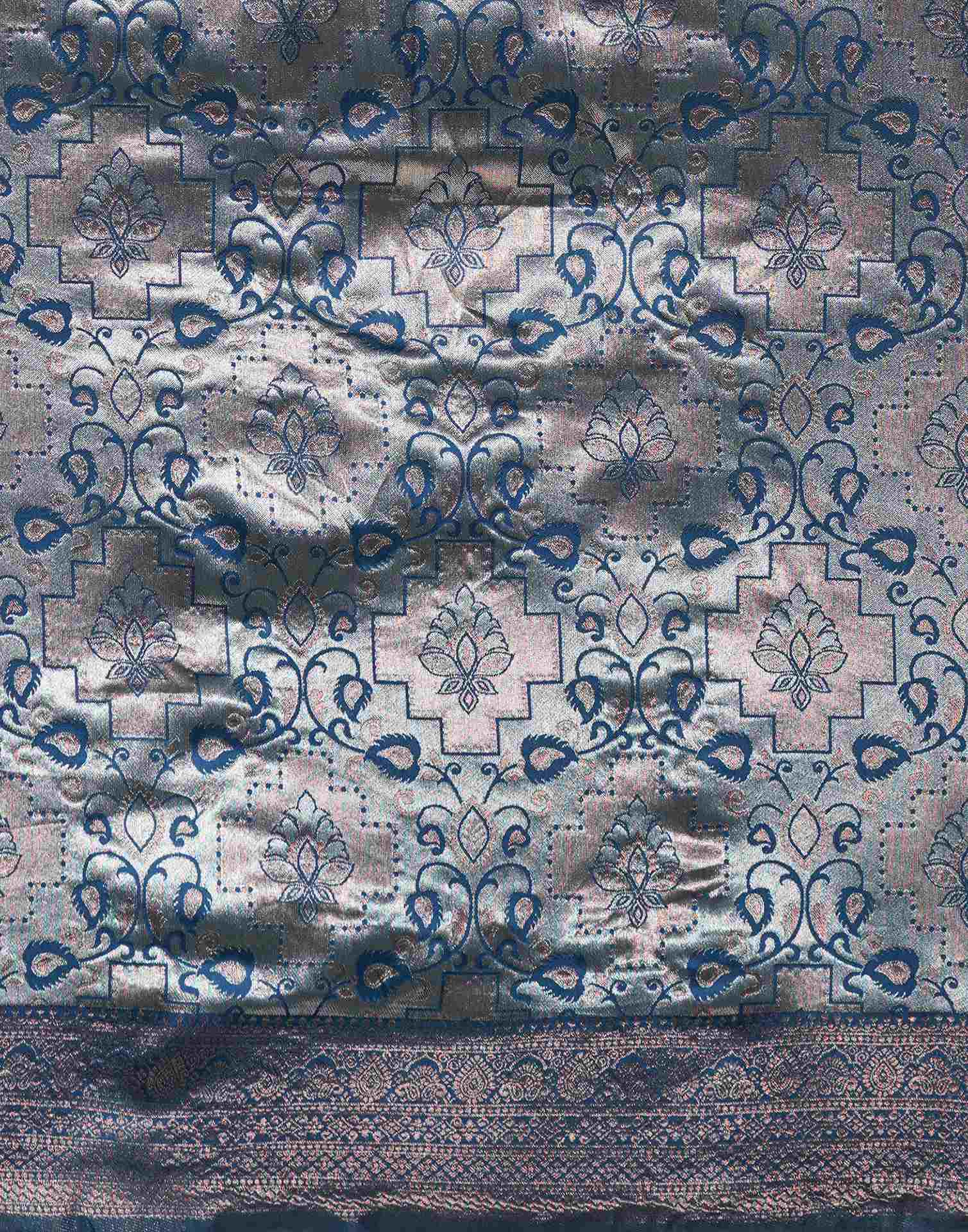 Blue Silk Woven Saree