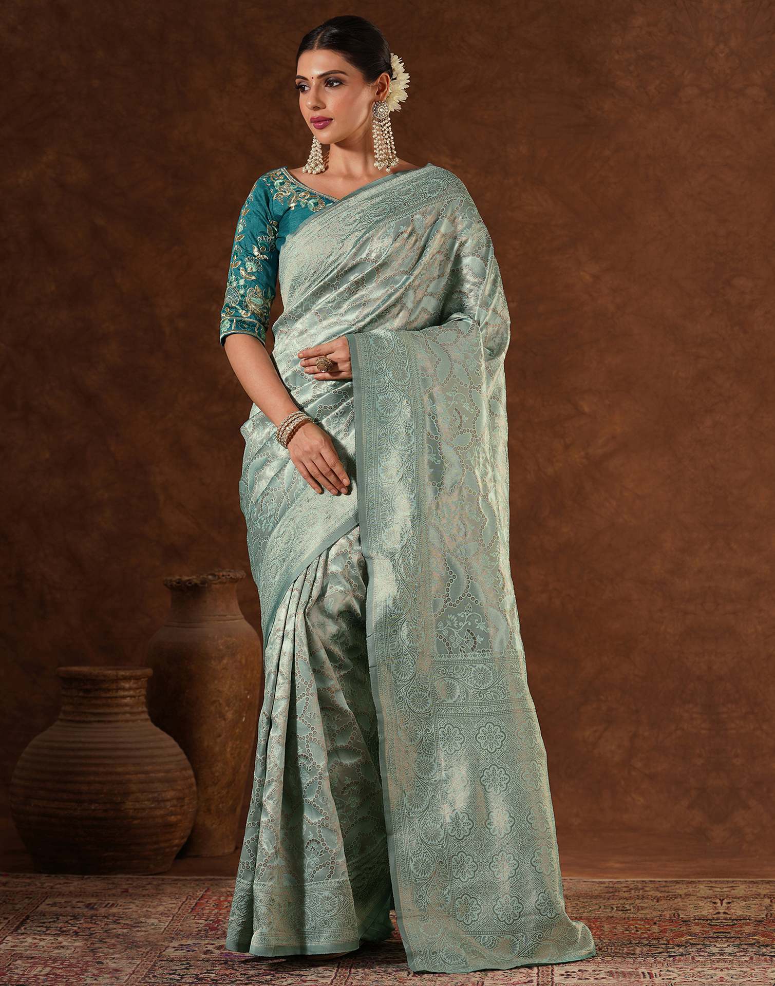 Green Silk Woven Saree