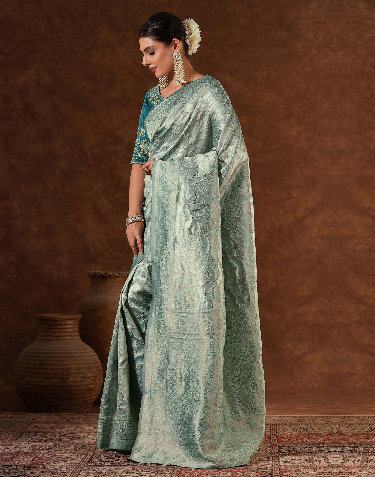 Green Silk Woven Saree