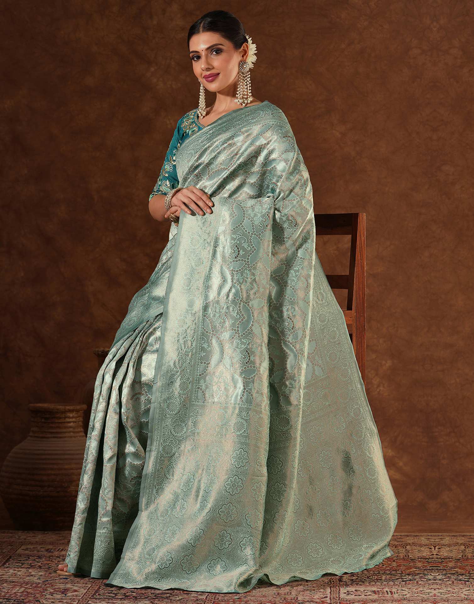 Green Silk Woven Saree